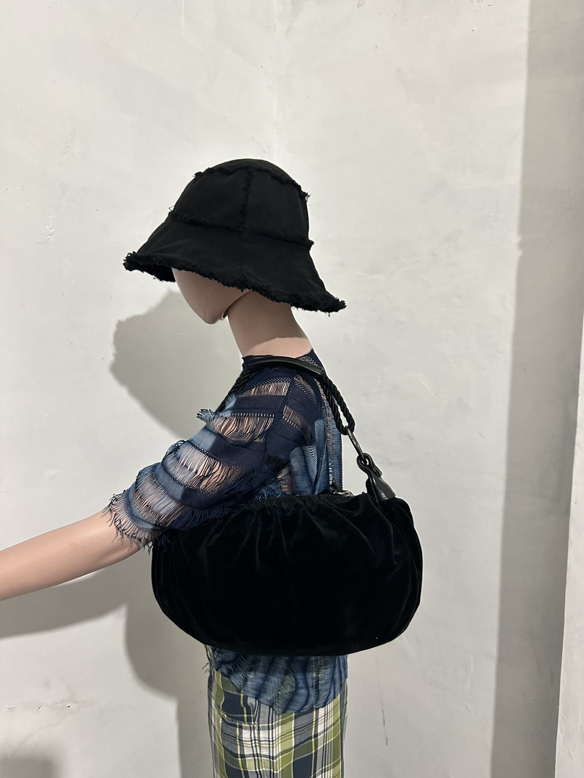 Archival Clothing x Miu Miu Archives Miu Miu By Prada Hobo Bag in Black, Women's