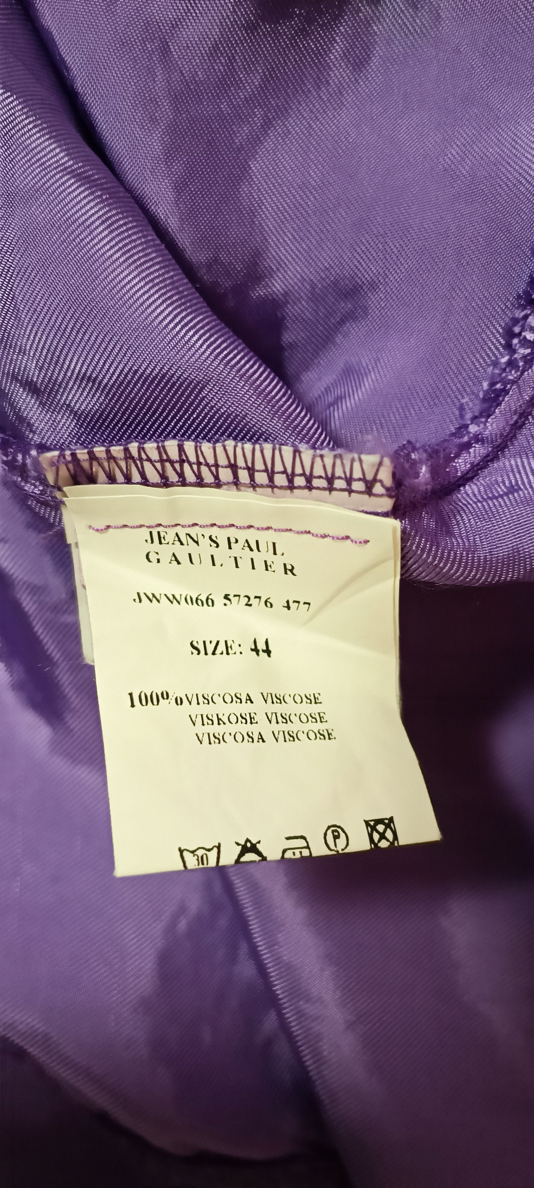 Jean Paul Gaultier Purple satin dress, with draped material Size M / US 6-8 / IT 42-44 - 21 Thumbnail