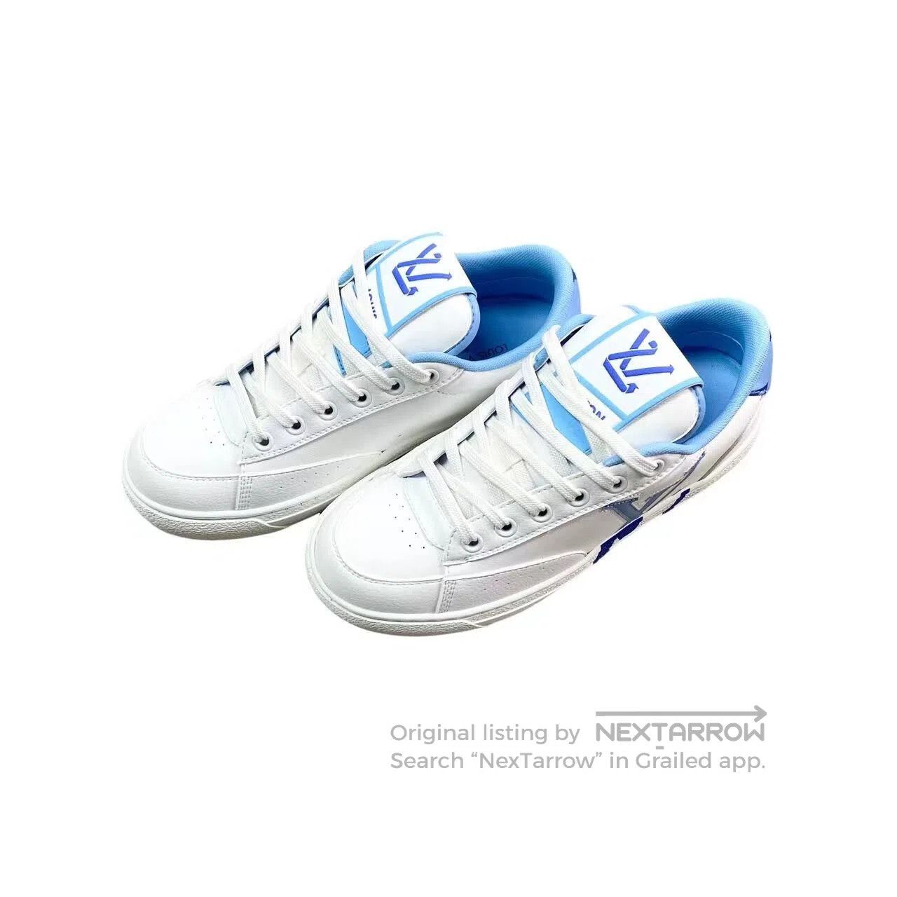 Louis Vuitton Louis Vuitton White and blue side logo board shoes| Size US 4.5 / IT 34.5 - 1 Thumbnail