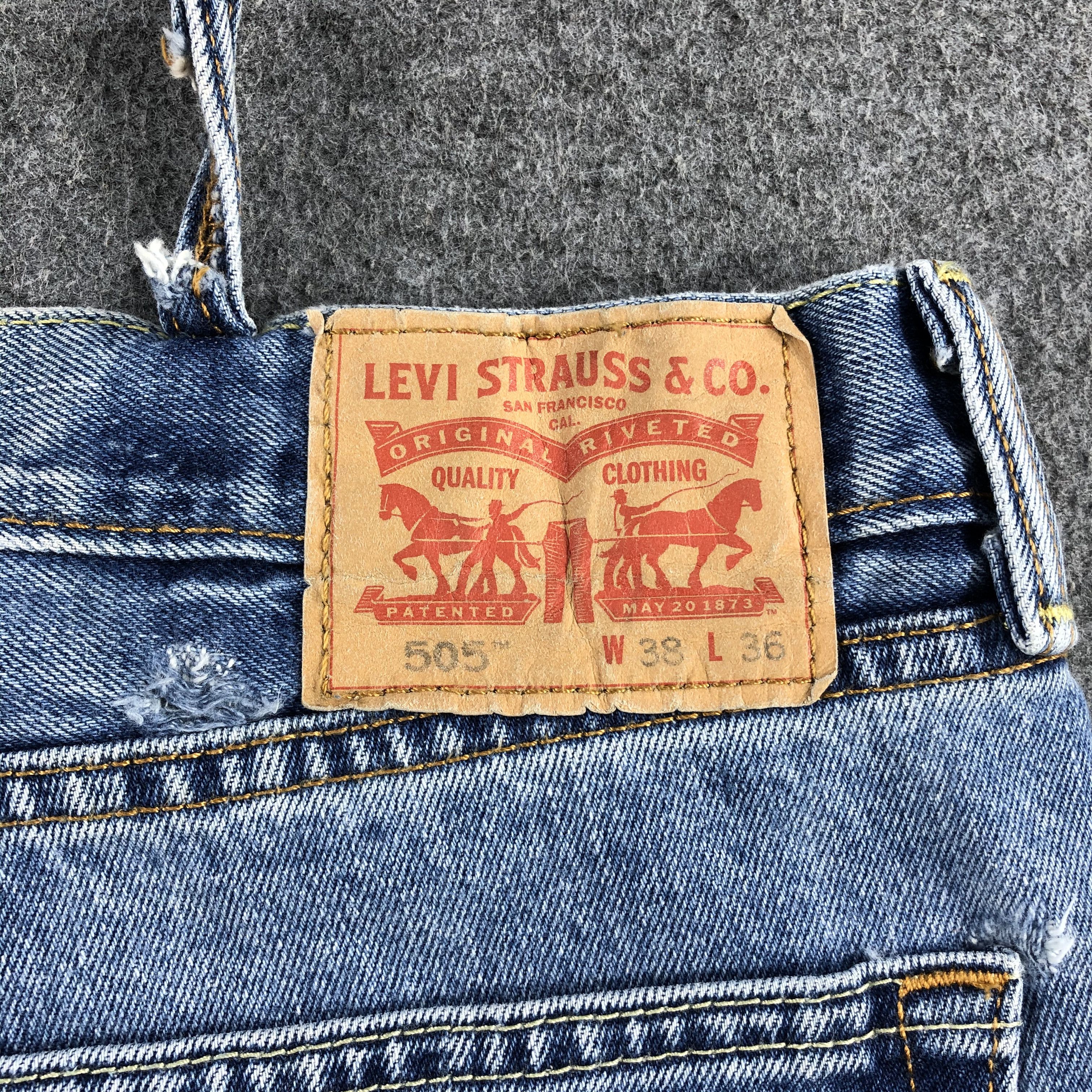 Levi's Vintage Blue Wash Levis 505 Jeans-J1676 Size US 38 / EU 54 - 5 Thumbnail