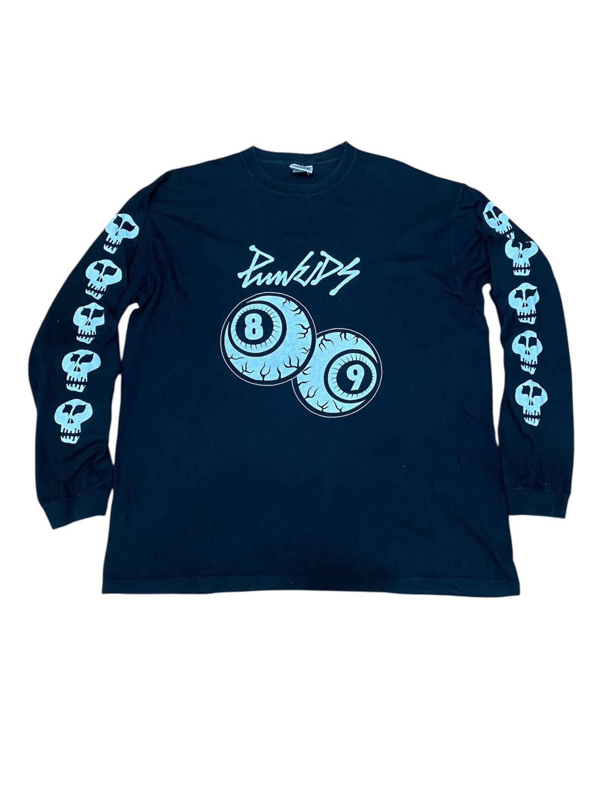 Seditionaries PunkIDS Graphic Long Sleeve T-Shirt Black with Skull Sleeves Size US XL / EU 56 / 4 - 1 Thumbnail