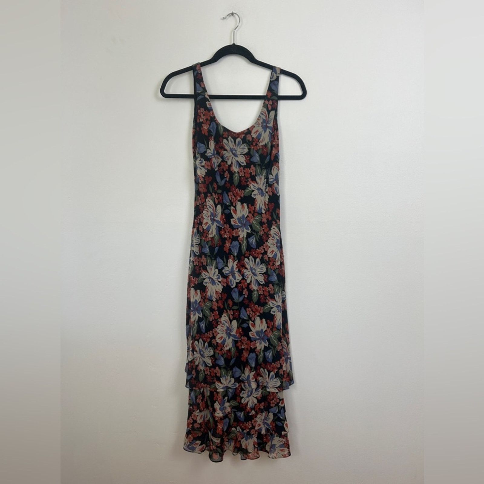 Vintage Ralph Lauren Silk Floral Midi Dress