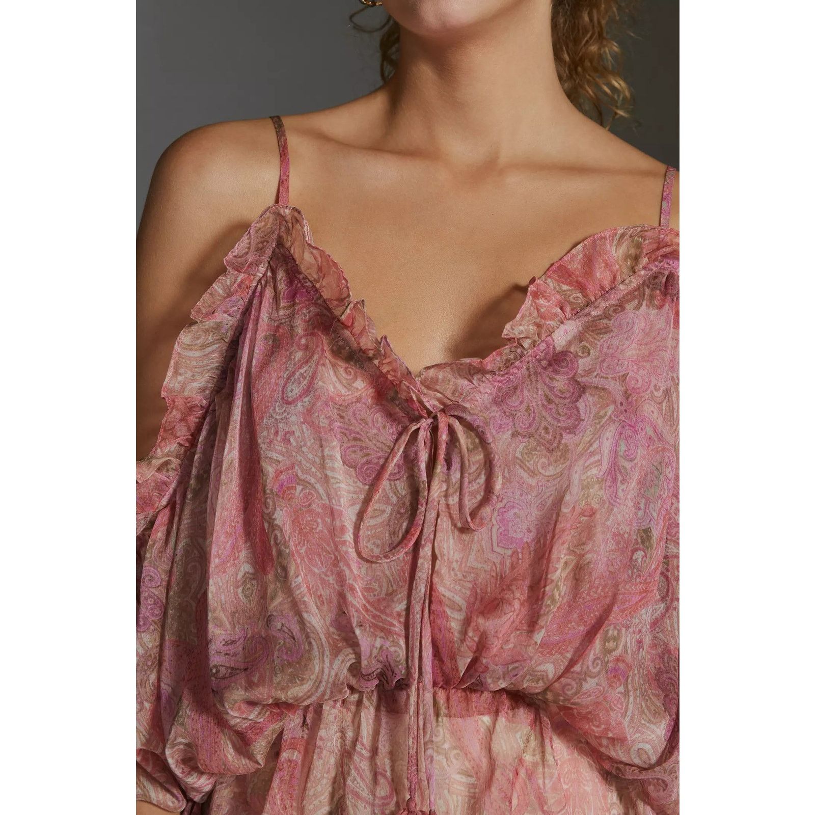 Anthropologie New Anthropologie MISA Farideh Top $285 X-SMALL Pink Paisley Size XS / US 0-2 / IT 36-38 - 3 Thumbnail