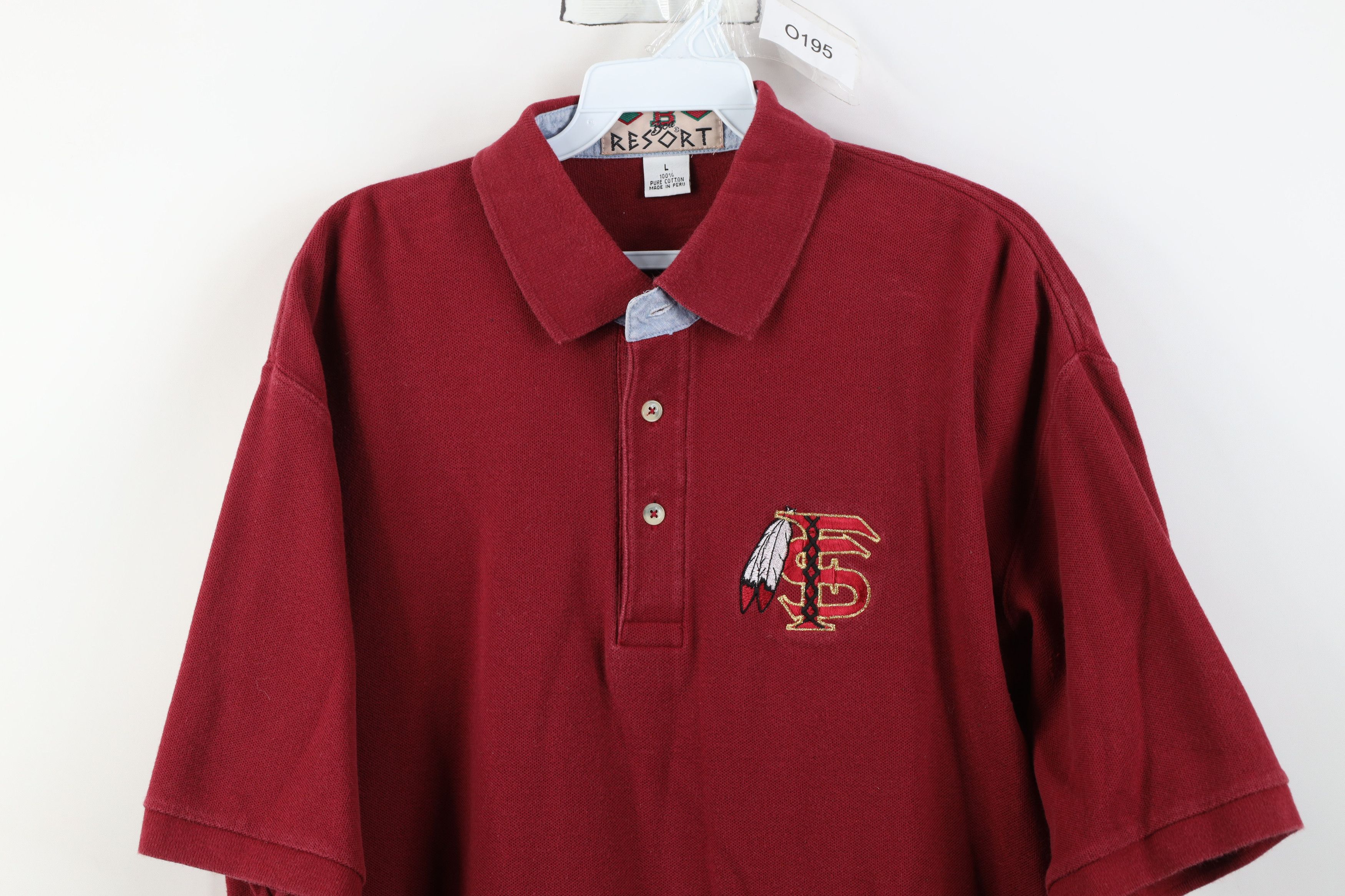 Vintage Vintage 90s Florida State University Golf Polo Shirt Red Size US L / EU 52-54 / 3 - 2 Thumbnail