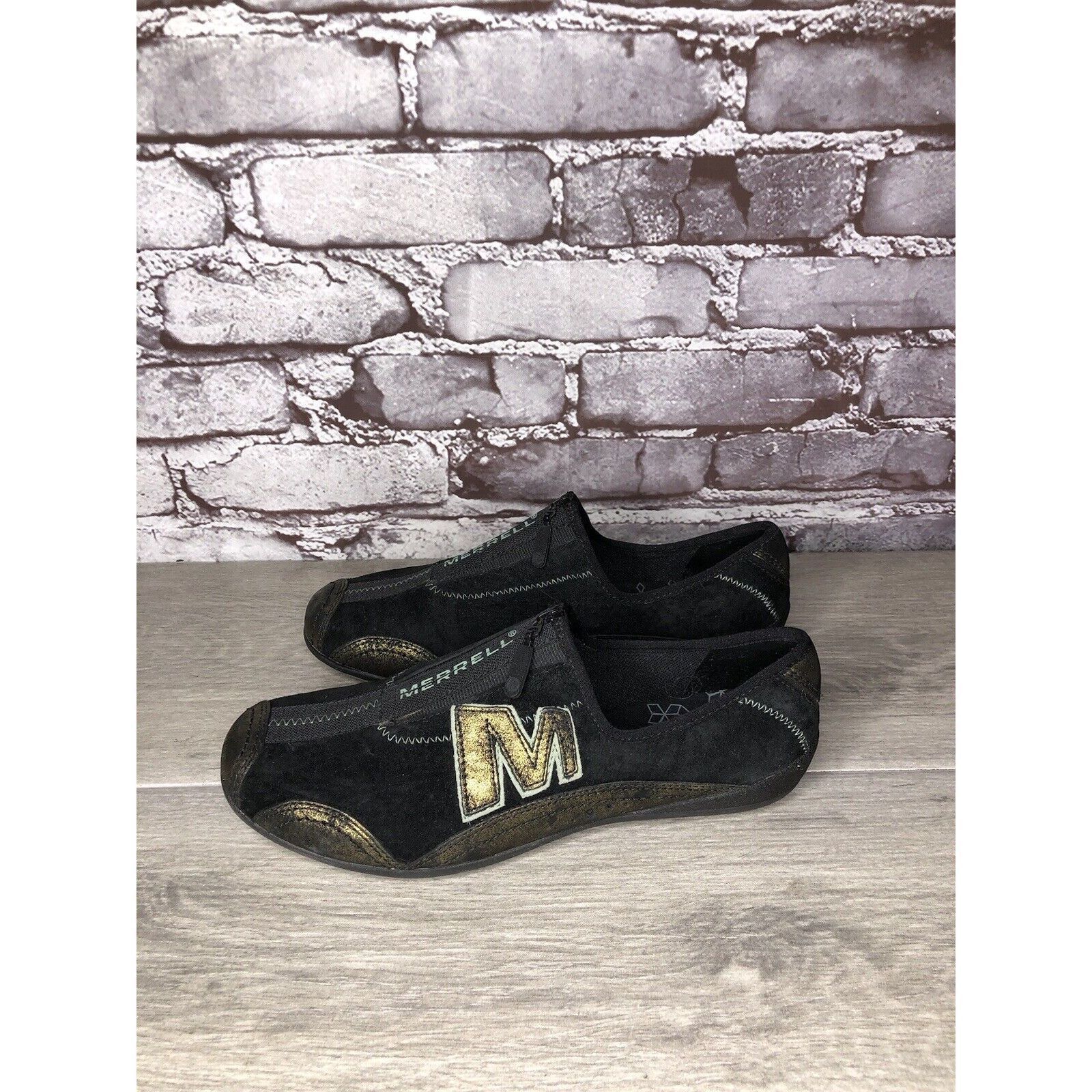 Merrell Merrell Arabesque Black Gold Mesh Front Zip Athletic Shoes W Size US 7 / IT 37 - 16 Thumbnail