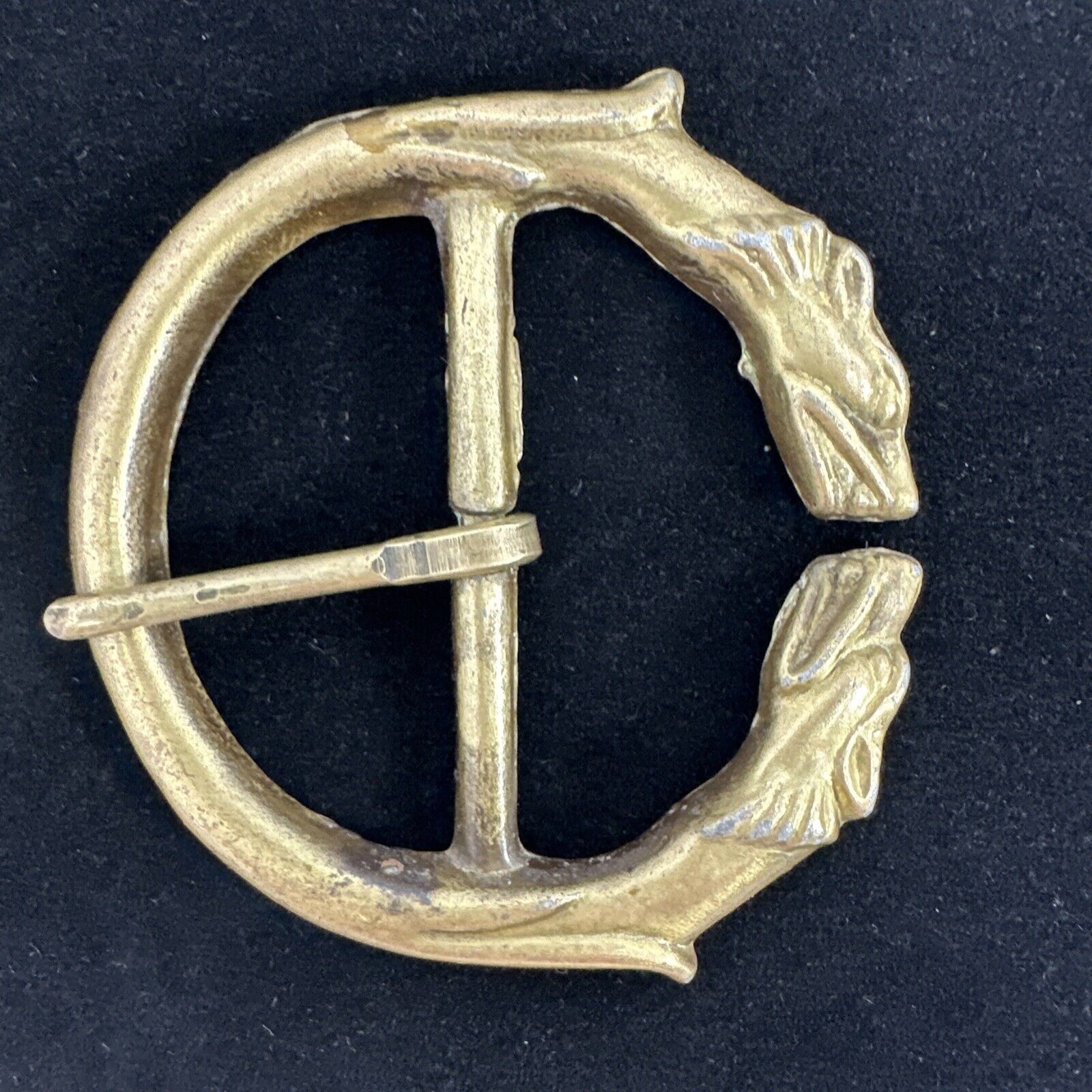 The Unbranded Brand Brass BELT BUCKLE Vikings Norse Saxon Mythical Runic Wolf Size ONE SIZE - 7 Thumbnail