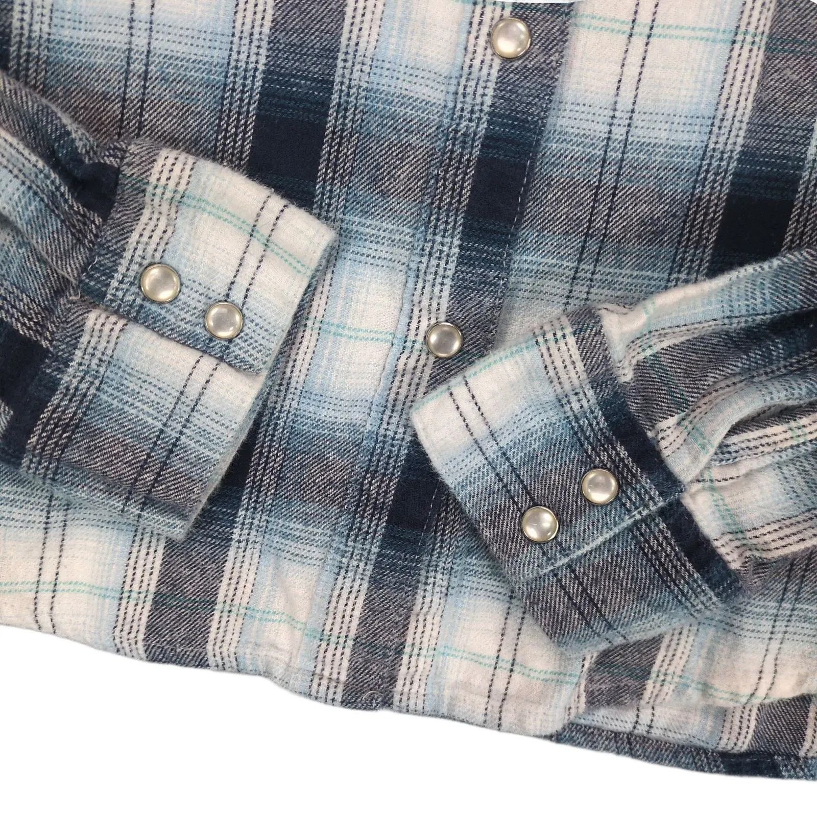 Wrangler Wrangler Wrancher Women's XL Plaid Flannel Pearl Snap Shirt Size XL / US 12-14 / IT 48-50 - 5 Thumbnail