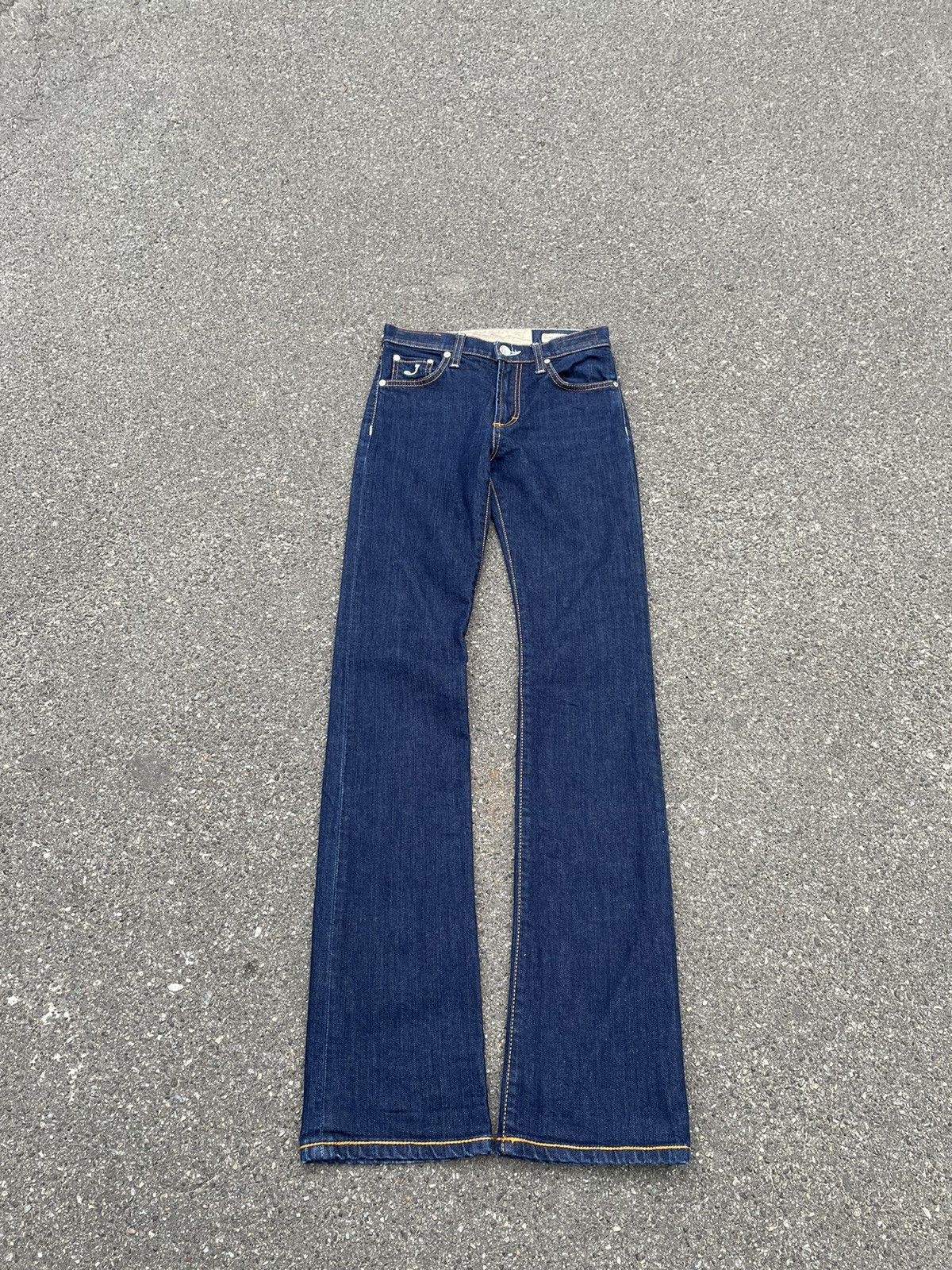 20471120 × Vintage Jacob Cohen Flared Denim Dark Blue Jeans Size 26 Size 26" / US 2 / IT 38 - 2 Thumbnail