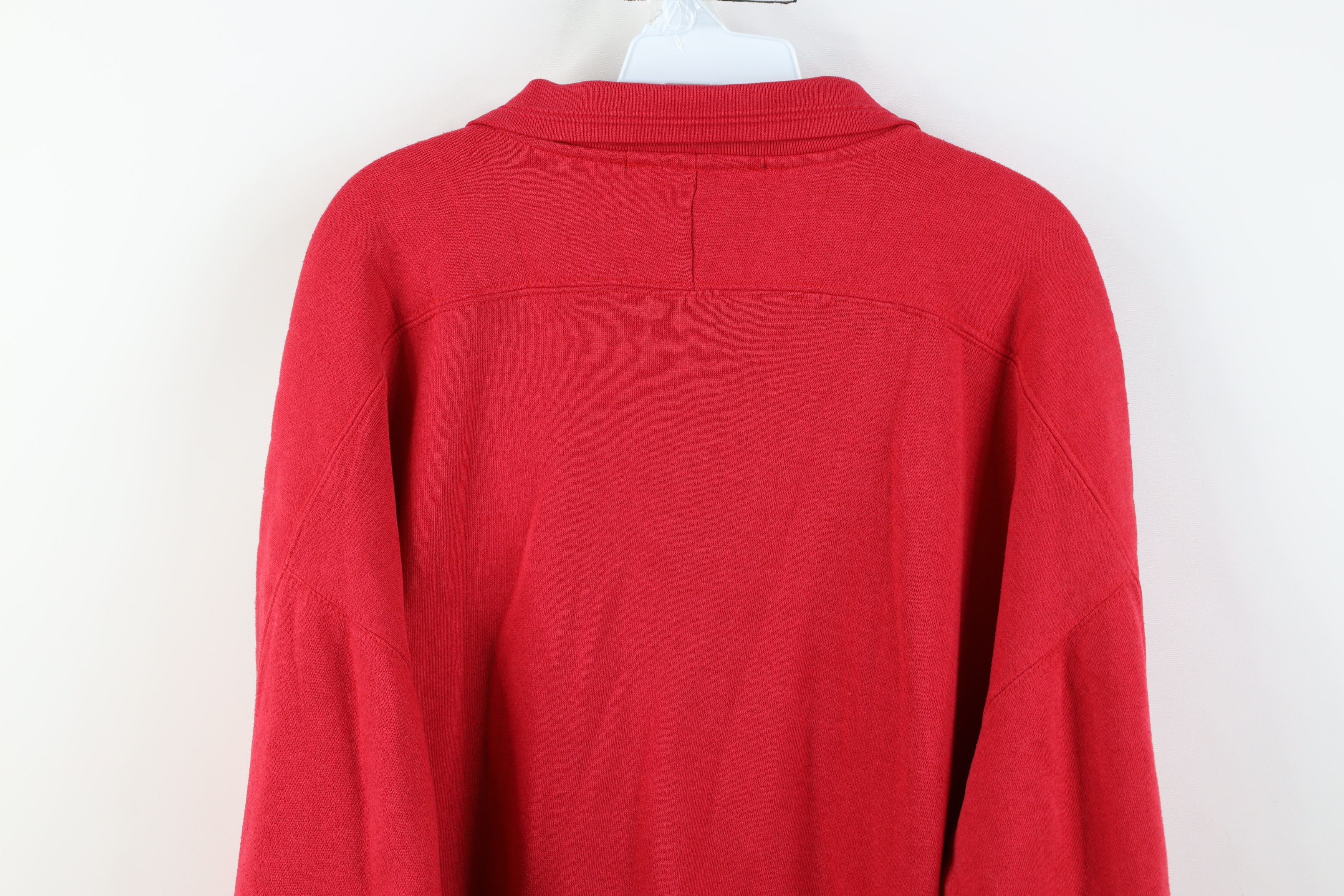 Vintage Vintage 90s Streetwear Collared Pullover Sweatshirt Red Size US XL / EU 56 / 4 - 13 Thumbnail