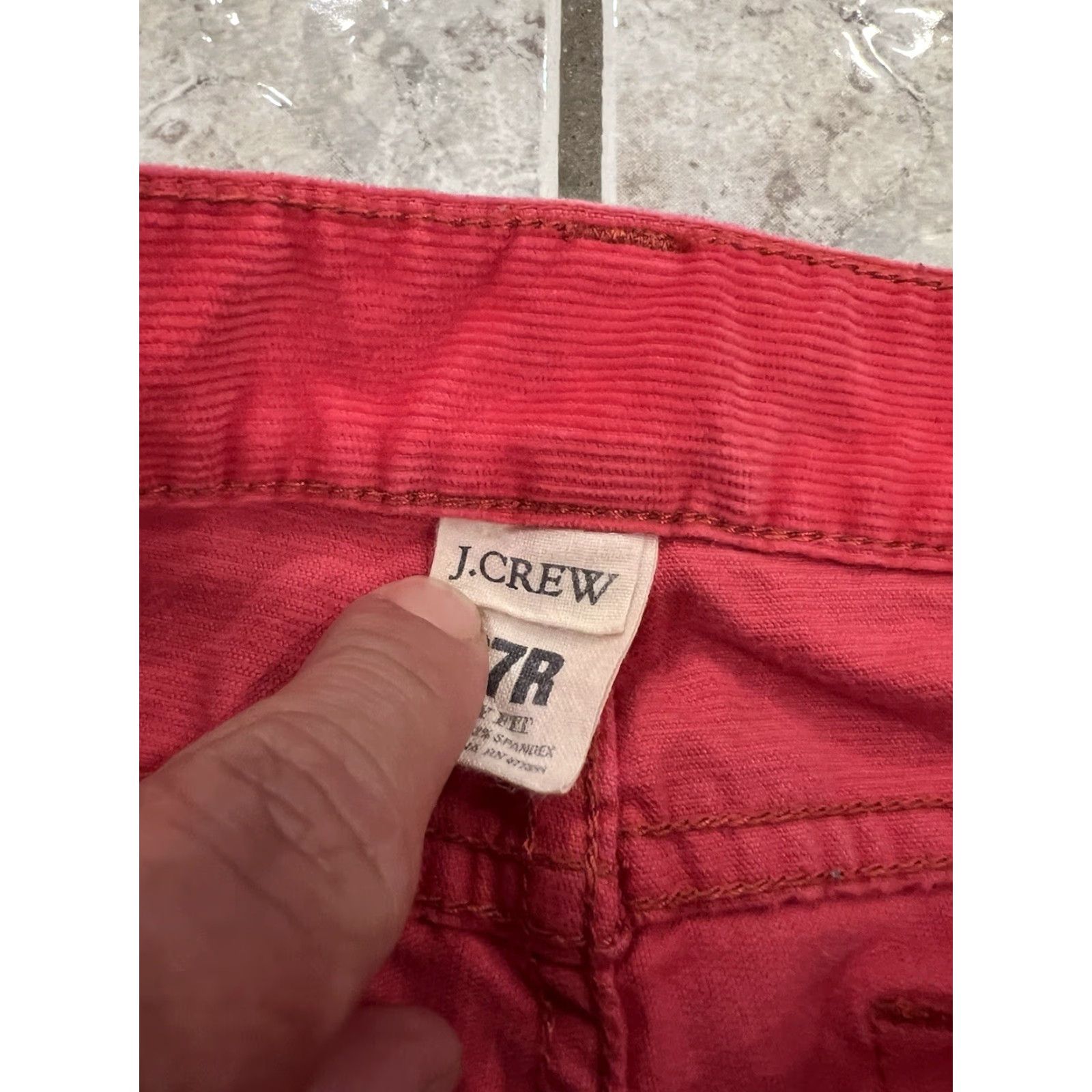 J.Crew J.CREW City Fit Corduroy Pants Women 27R Straight Slim Inseam 32 Bright Peach Pink Casual Workwear Size 27" / US 4 / IT 40 - 6 Thumbnail