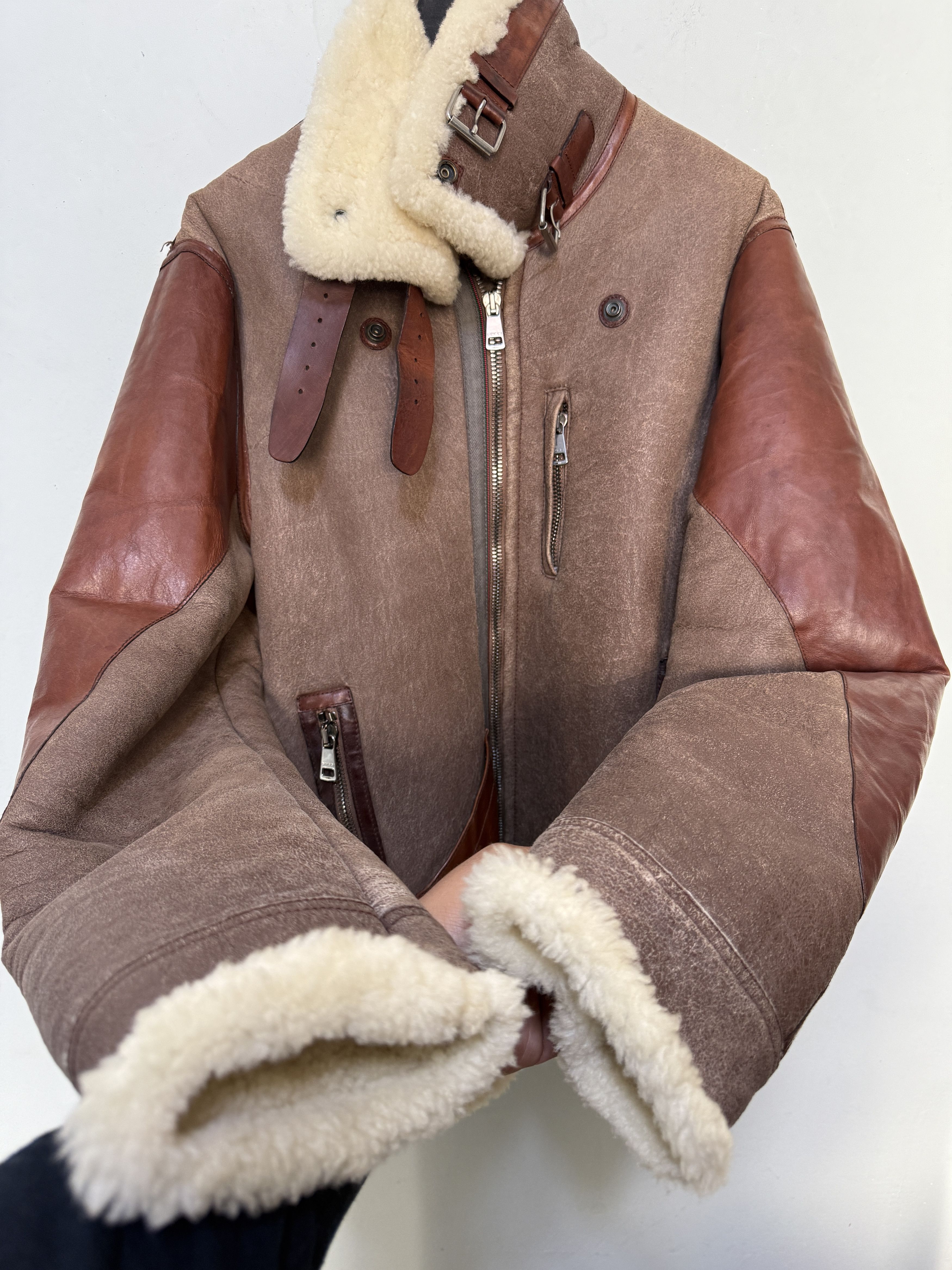 Gucci Gucci aviator flight jacket sheepskin rare military inspired Size US M / EU 48-50 / 2 - 6 Thumbnail