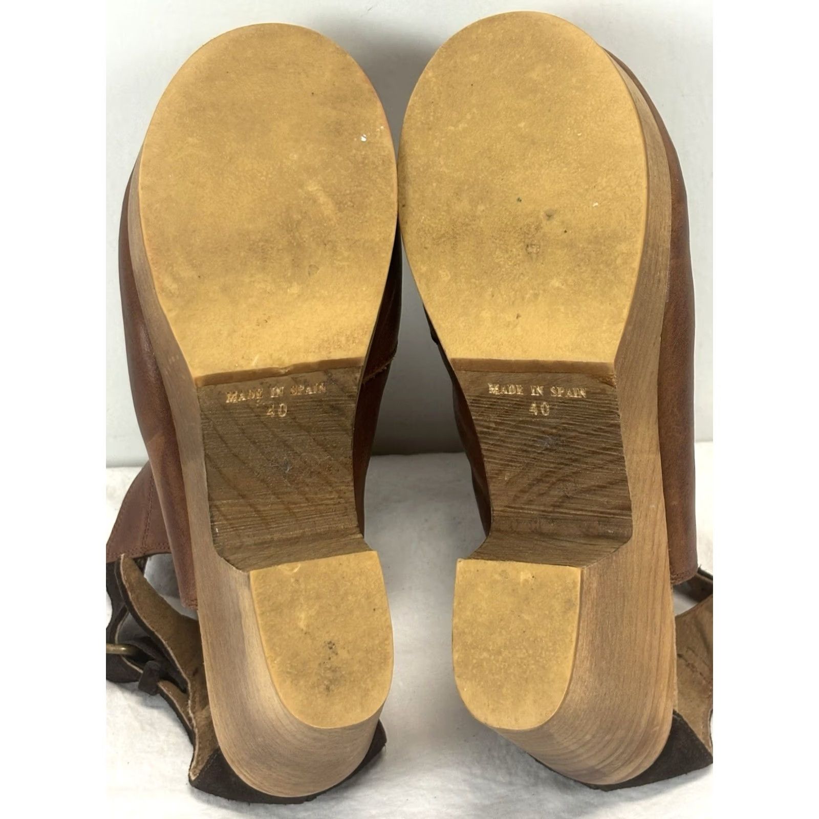 Free People Free People Amber Orchard Clog Brown Leather Wooden Heel Buckle 40 9.5 Boho Women Platform Heel Vintage NoN/A Size US 10 / IT 40 - 5 Thumbnail