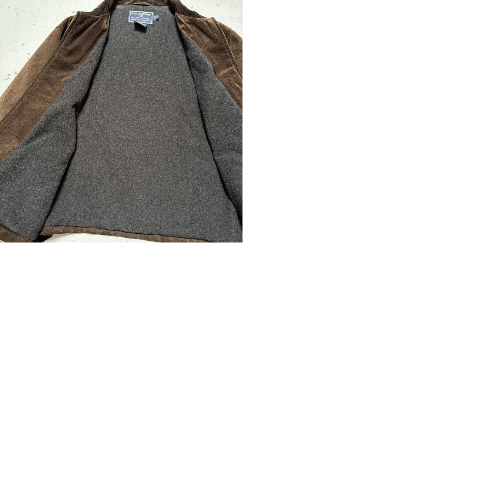 Vintage VINTAGE Polo Sport Ralph Lauren Suede Leather Bomber Jacket XL Men Brown Leather Lined 90s Workwear Patina Distressed Designer Casual Shirt? Size US XL / EU 56 / 4 - 9 Thumbnail
