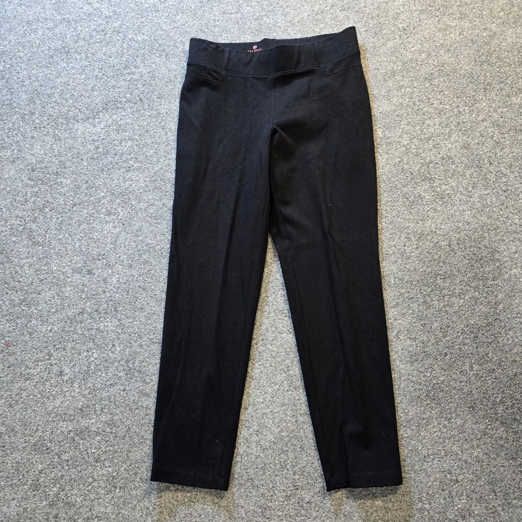 Talbots Talbots Pants Women Petite Small Black Relaxed Pull On Sweatpants Casual Straight Leg Flat Front Size 28" / US 6 / IT 42 - 2 Thumbnail