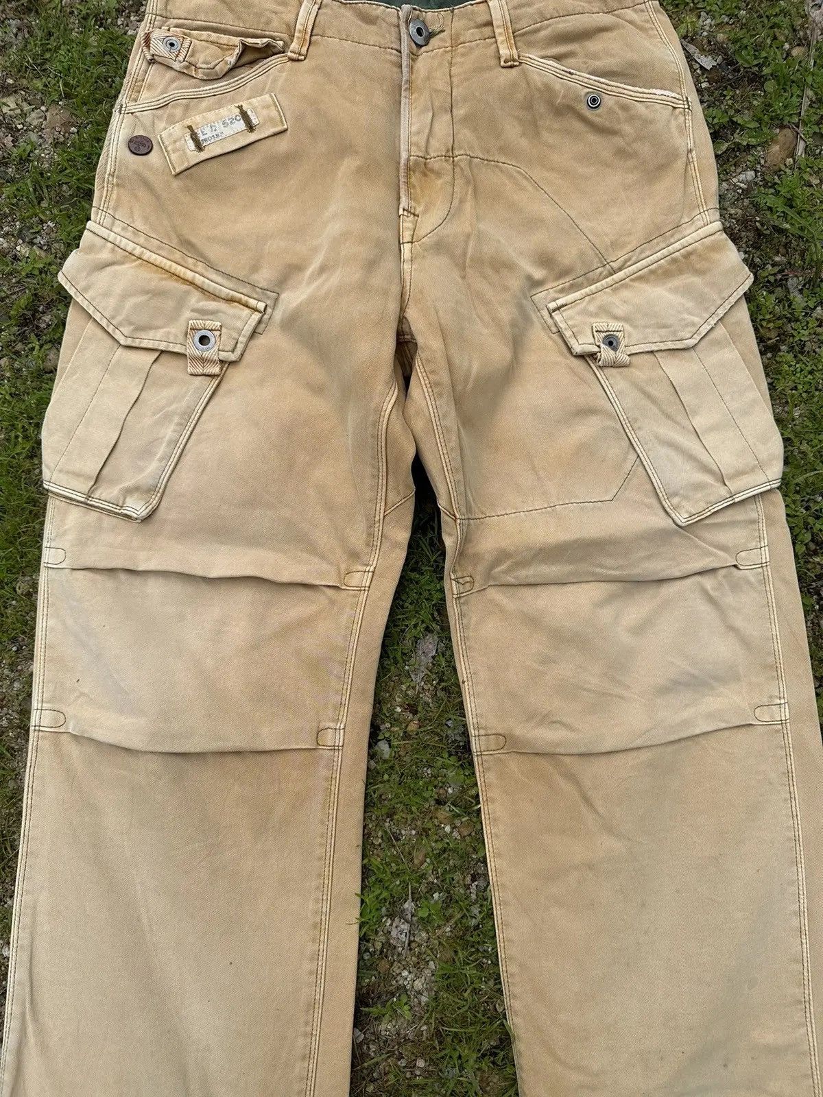 G-Star VINTAGE G-STAR RAW DENIM PARACHUTE BONDAGE FADED CARGO PANTS Size US 31 - 2 Thumbnail