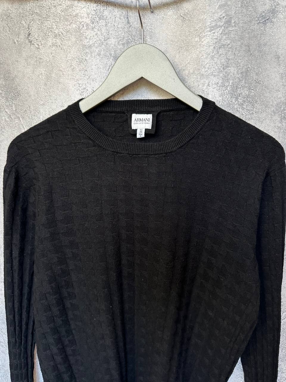 Armani Collezioni Armani Collezioni Black Textured Knit Sweater Pullover Size S / US 4 / IT 40 - 5 Thumbnail