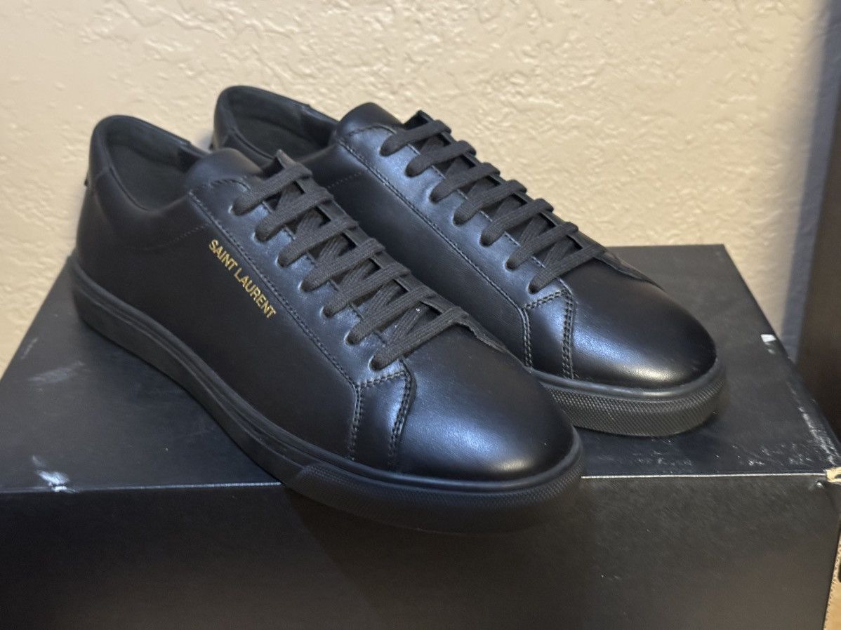 Saint Laurent Paris Andy Low Top SL Sneakers Black Size US 10 / EU 43 - 1 Thumbnail