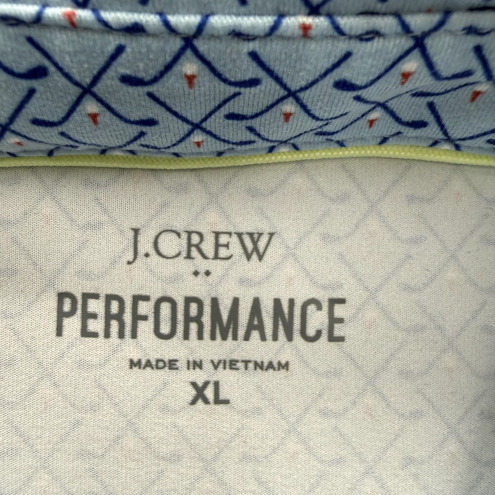 J.Crew J.Crew Performance Polo Shirt Mens XL Blue Golf Club Print Stretch Athletic Golf Shirt Size US XL / EU 56 / 4 - 3 Thumbnail