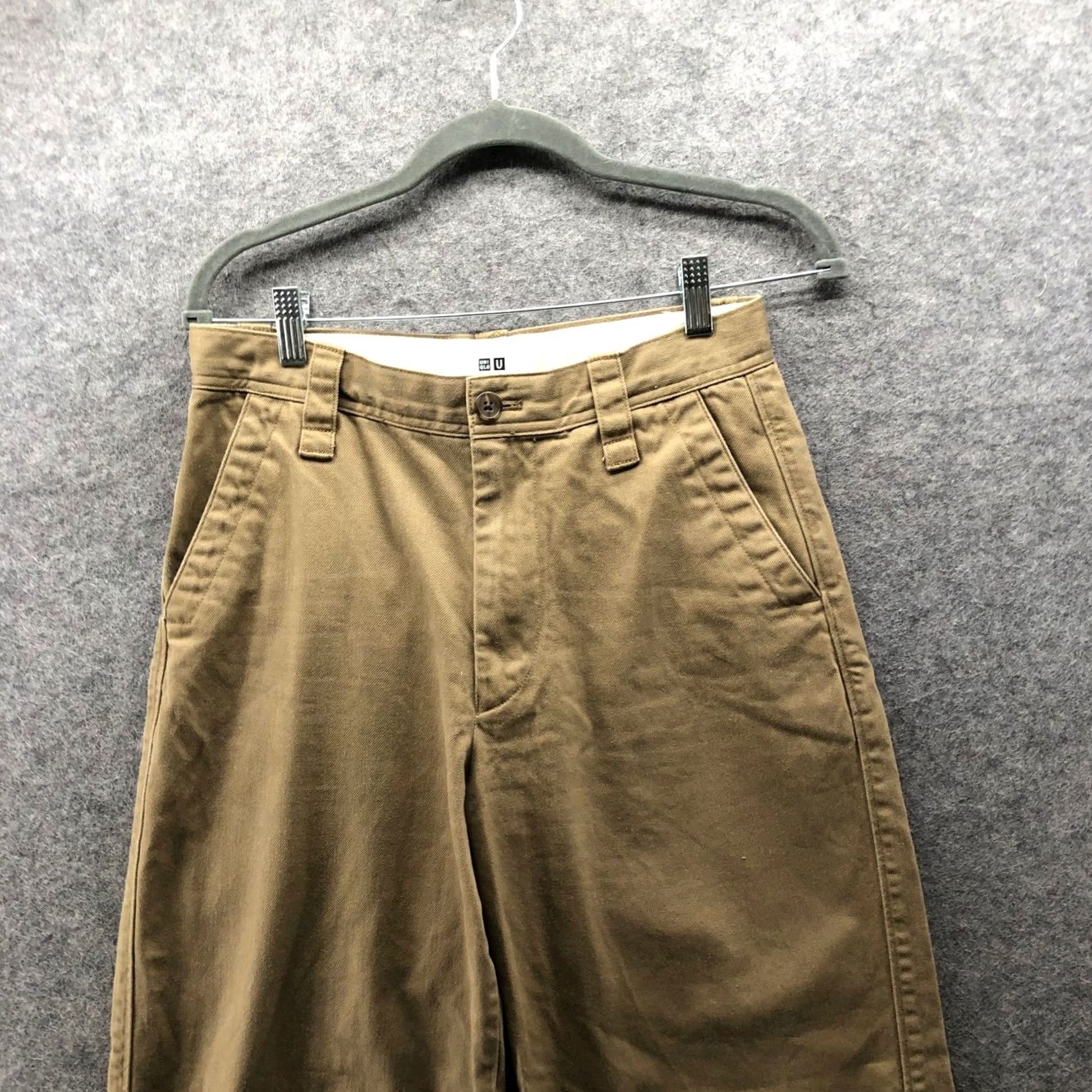Uniqlo Uniqlo Wide Chino Pants Tan Baggy Relaxed Mens 28 Womens 28 Twill Cotton Pants Baggy Relaxed 28 Tan Chino Twill Mens Womens Grade A No N/A Size 28" / US 6 / IT 42 - 3 Thumbnail