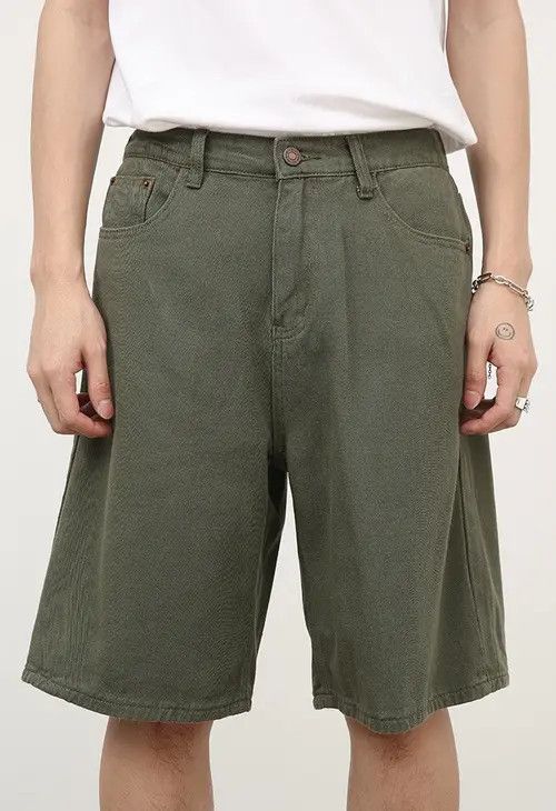 Other Green retro versatile simple casual men's shorts Size US 32 / EU 48 - 6 Thumbnail