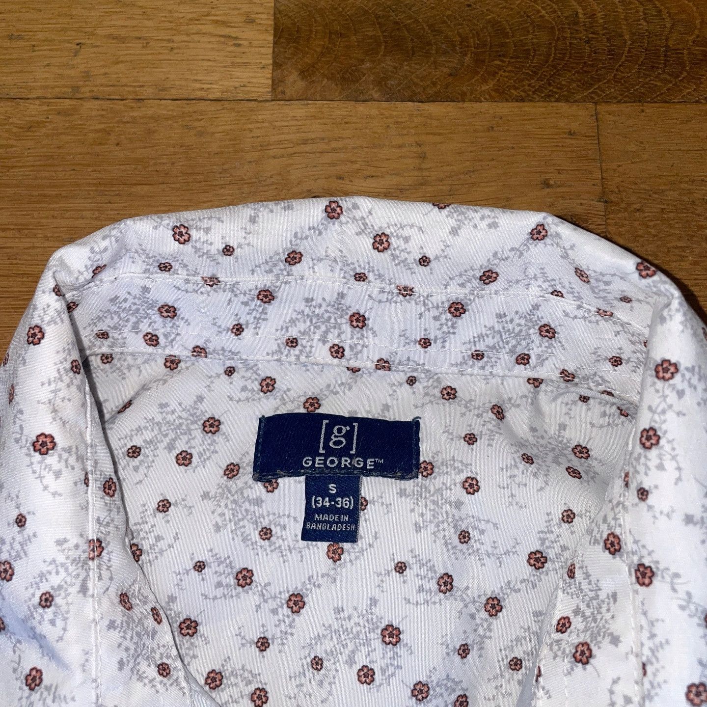 George George Men's Summer Shirt Short Sleeve Flowers Size S Size US S / EU 44-46 / 1 - 2 Thumbnail