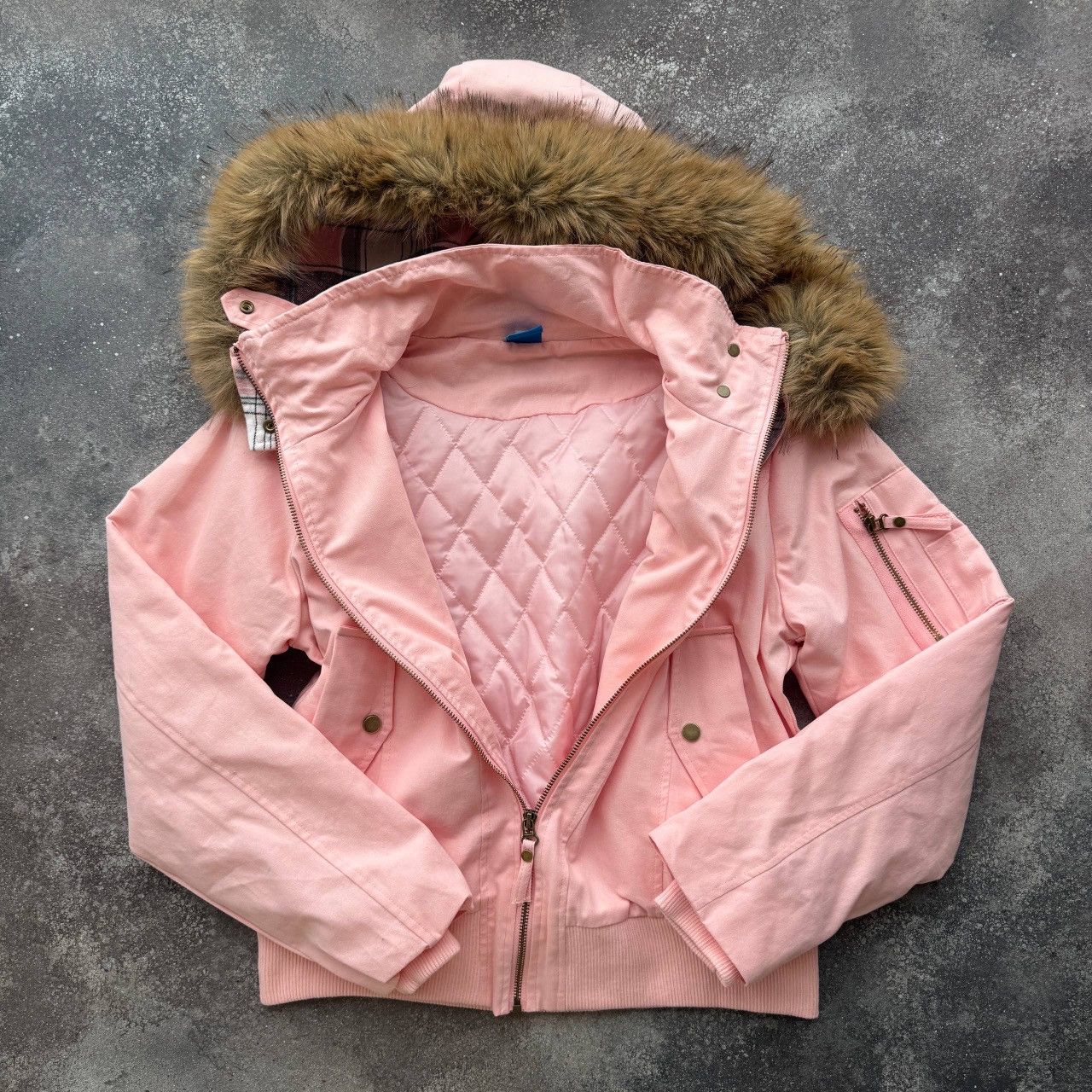 If Six Was Nine Amazing Grunge Y2K Faux Fur Pink Hooded Jacket Size L / US 10 / IT 46 - 7 Thumbnail