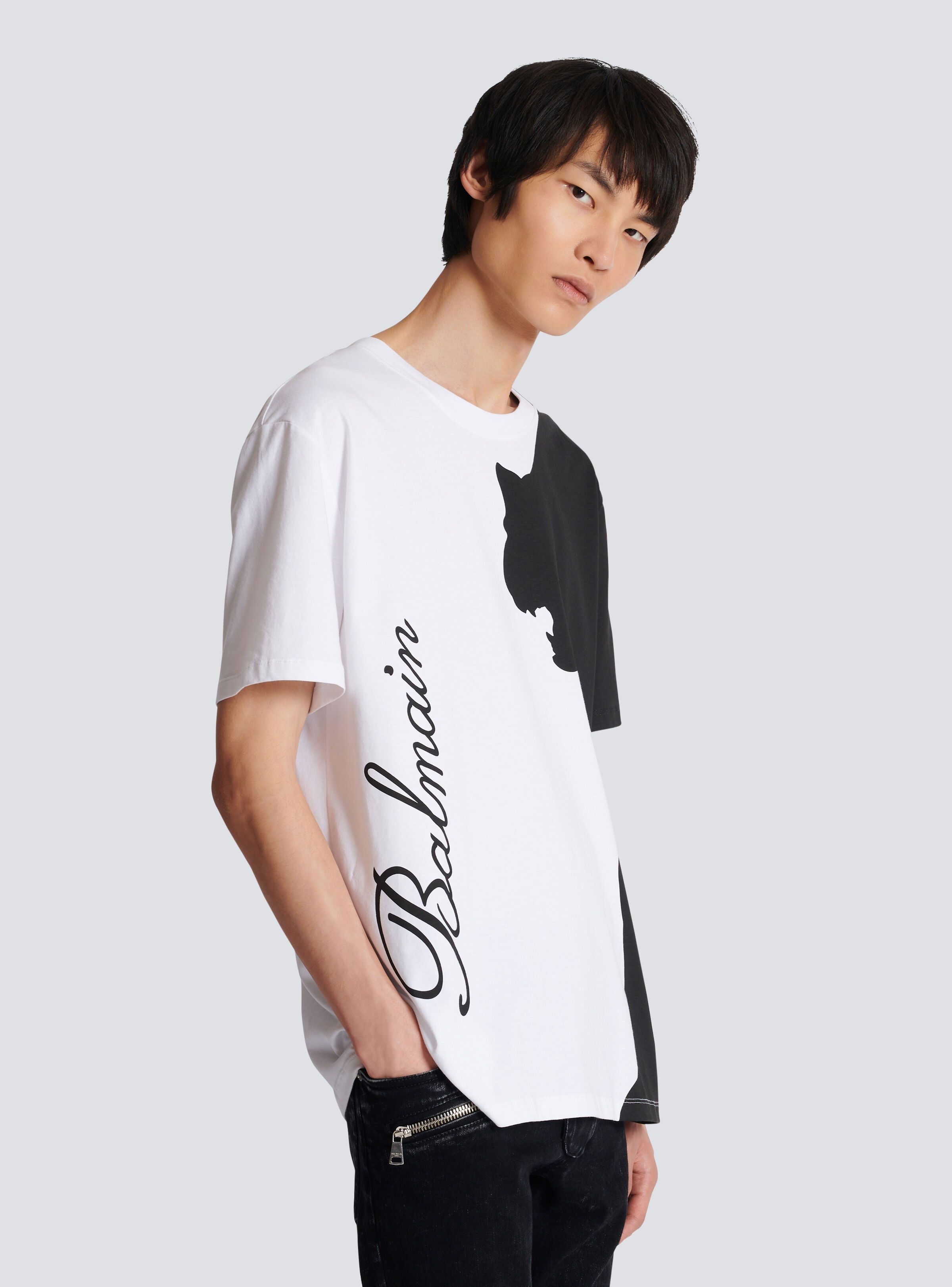 Balmain o1s1wg110125 T-Shirt in White Black Size US S / EU 44-46 / 1 - 6 Thumbnail