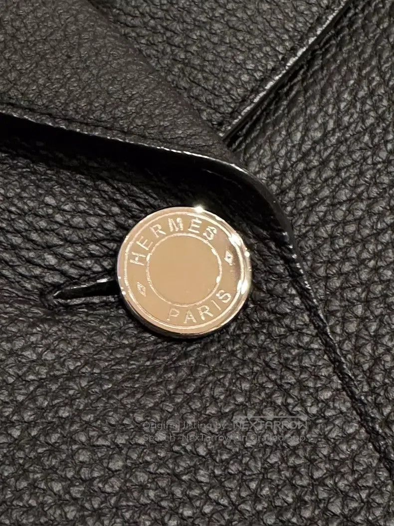 Hermes Hermes Stand Collar Leather Jacket Dark Blue with Black Co Size XS / US 0-2 / IT 36-38 - 4 Thumbnail