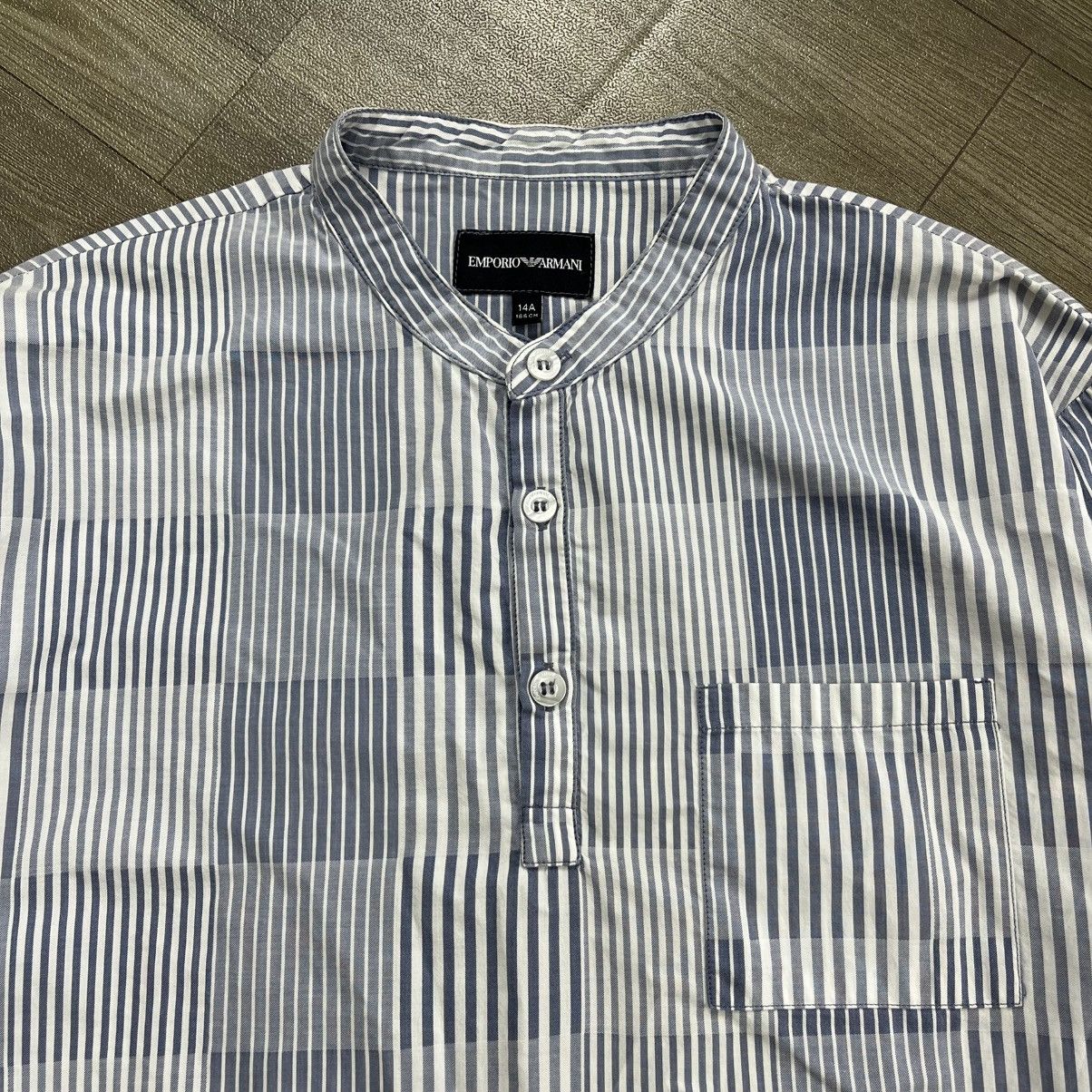 Emporio Armani Vintage Emporio Armani Striped Mandarin Collar Shirt Size US S / EU 44-46 / 1 - 3 Thumbnail