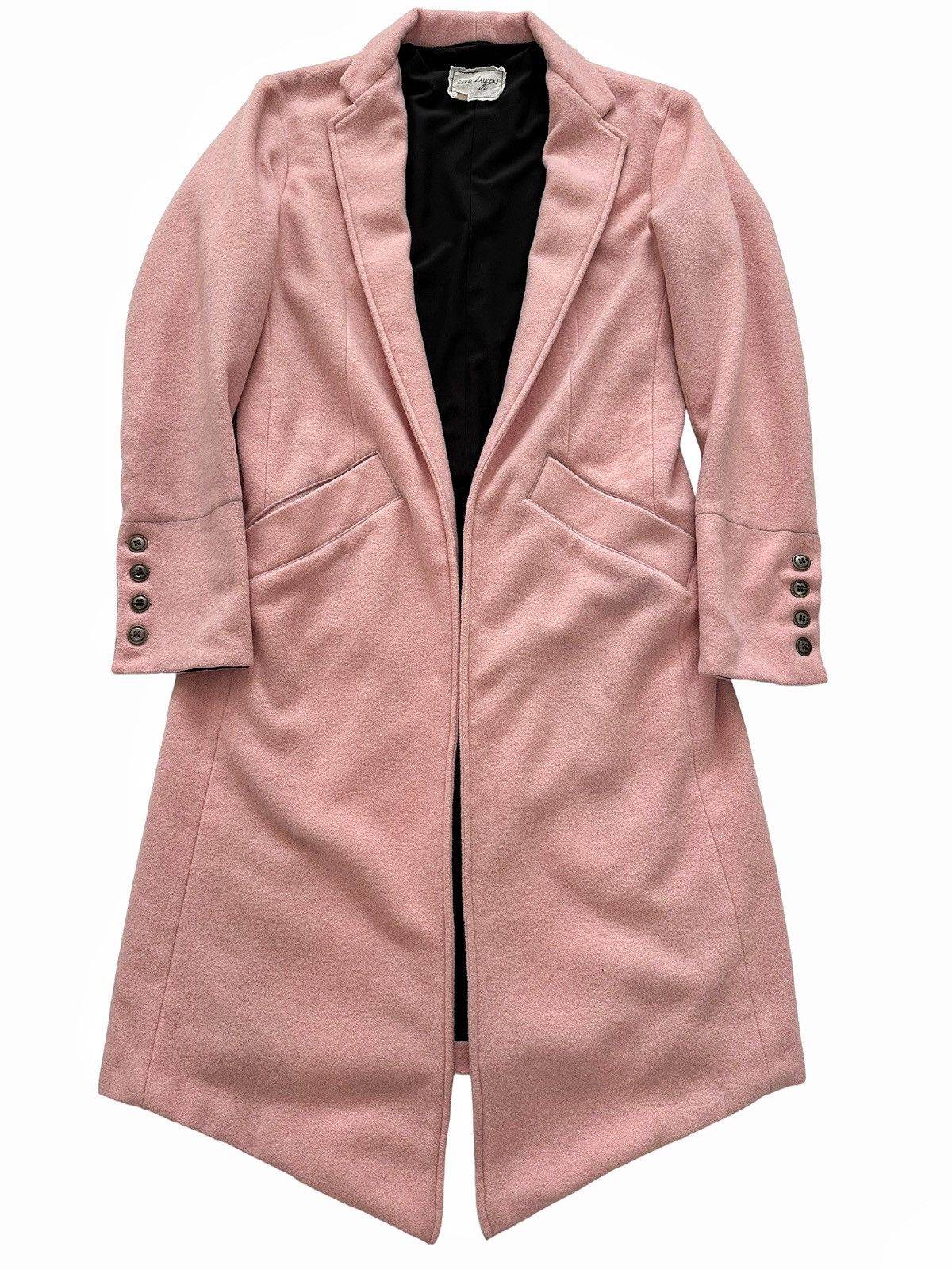 image of Greg Lauren Sz0 $3000 Pink Wool Top Long Coat, Men's (Size XS)