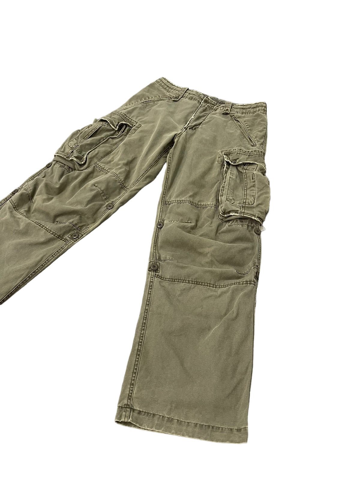 Japanese Brand Wide Cargo Sunny Cloud Cotton Canvas Military 7🟦2 Size US 31 - 3 Thumbnail