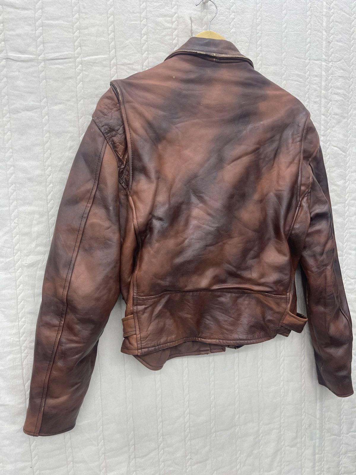 Vintage STEALS💥AMI BIKER’S LEATHER JACKET TIGER STRIPES Size US XXS / EU 40 - 8 Thumbnail