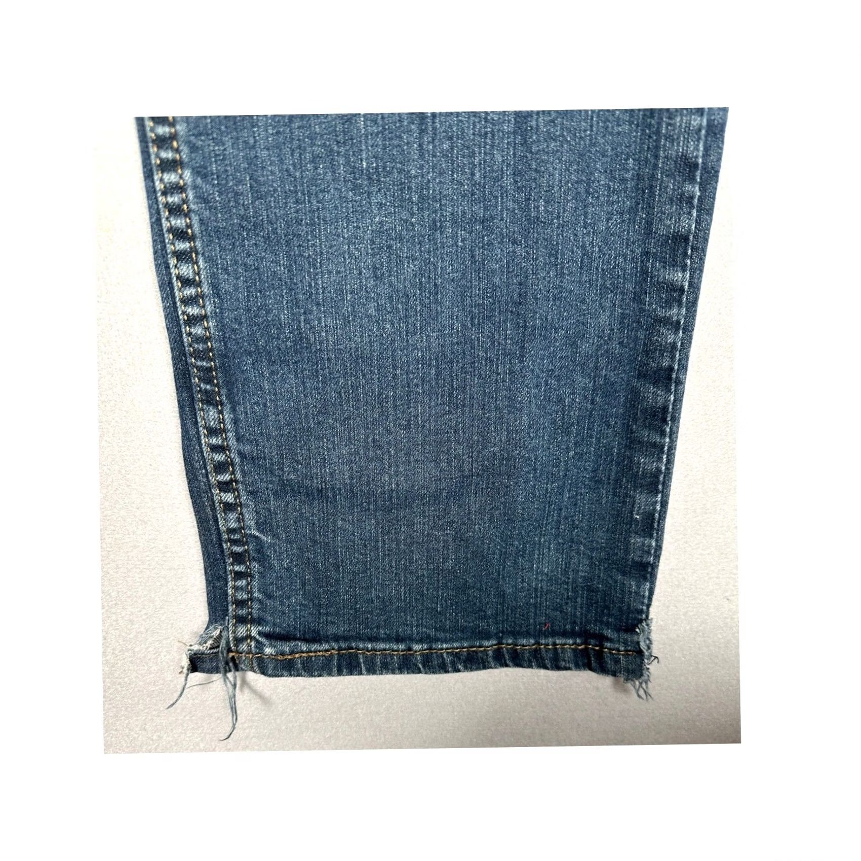 Levi's Levis 513 Slim Straight Jeans Mens 33x32 Medium Wash Blue Raw Hem Split Hem Distressed Pocket Five-Pocket Slip Zip Button Size US 33 - 4 Thumbnail