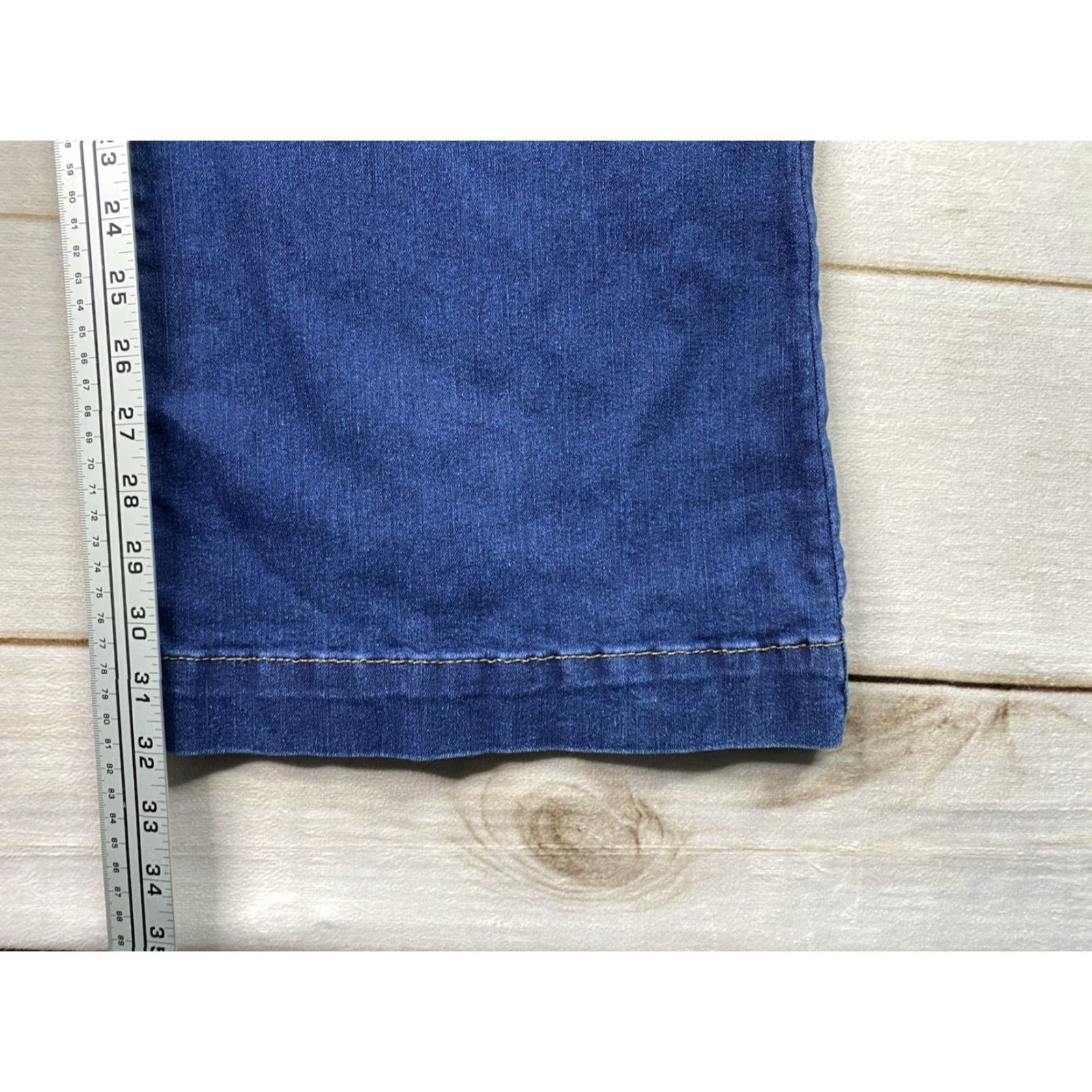 Vintage Sofia Vergara Jeans Trouser Flare 18 High Rise Dark Denim 32" Inseam Regular Plus Size Women Pants Stitch Pockets 5-Pocket Style Nautical Sailor Theme Size 40" / US 18 - 5 Thumbnail