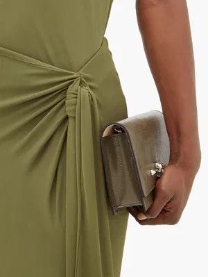 Balmain o1y0625 Midi Skirt in Military Green/White Size 28" / US 6 / IT 42 - 2 Thumbnail
