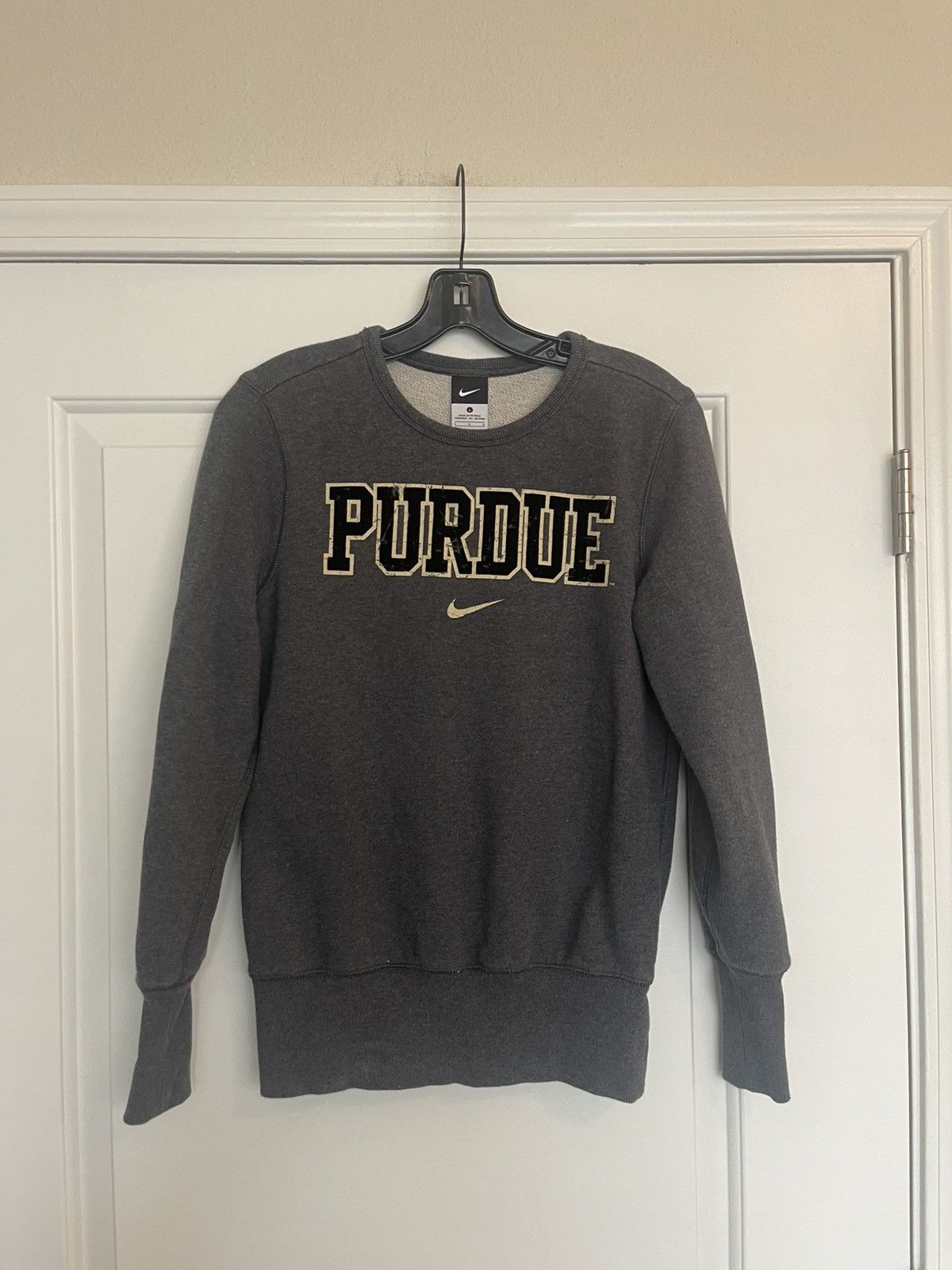 Nike Purdue Sweatshirt Women's Small Velvet Letters Nike Kids LG Size S / US 4 / IT 40 - 1 Thumbnail