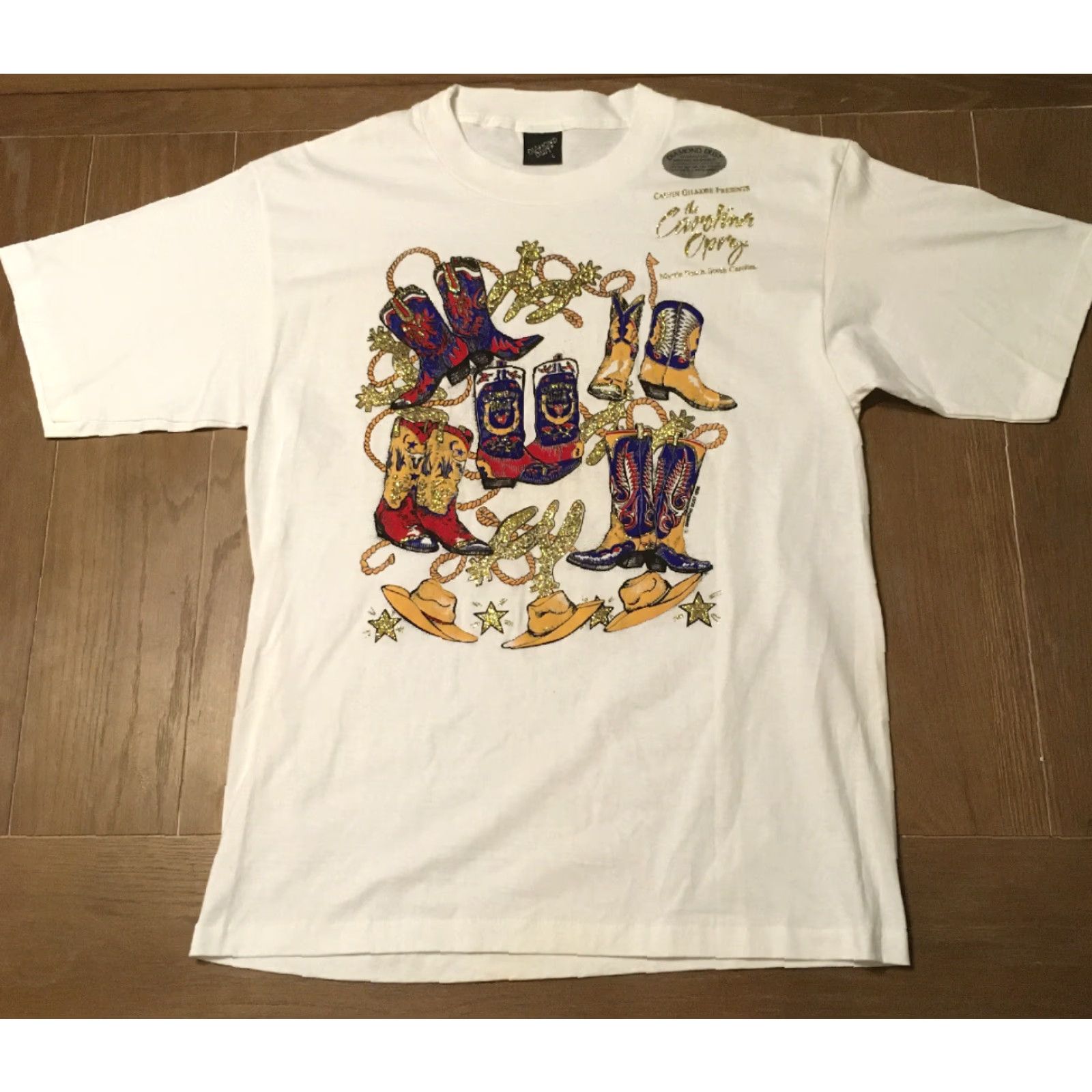Vintage VINTAGE Diamond Dust 90s T-Shirt Unisex Large White Carolina Opry 1995 Size US L / EU 52-54 / 3 - 2 Thumbnail