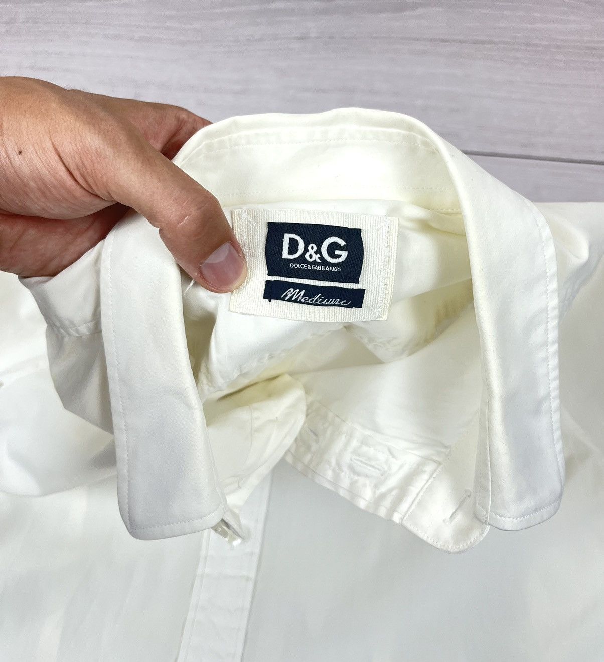 Dolce & Gabbana Dolce&Gabbana White Cotton Classic Button Shirt M Size Size US M / EU 48-50 / 2 - 5 Thumbnail