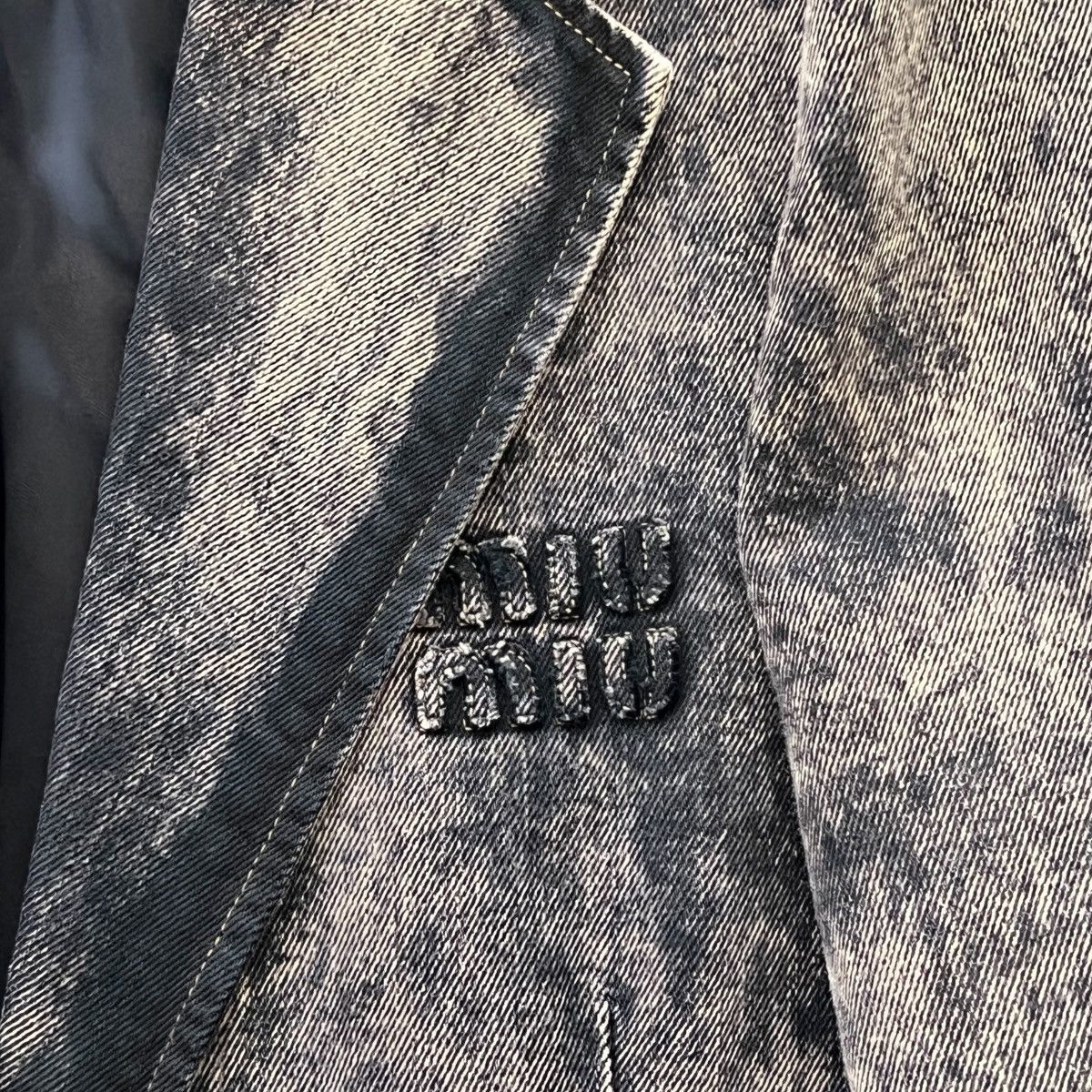 Miu Miu MIU MIU 2023SS Marbleized Garment-dyed Gabardine Jacket Size US XXS / EU 40 - 12 Thumbnail