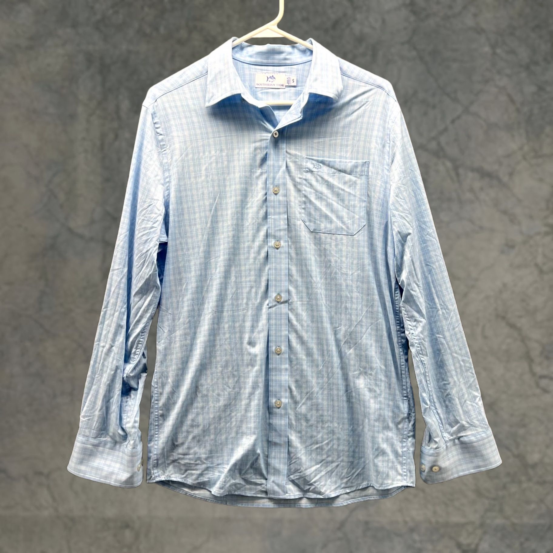 Southern Tide Southern Tide Shirt Mens Small Blue Button-Down Classic Stretch Plaid Knit Check Shirt Size US S / EU 44-46 / 1 - 1 Thumbnail