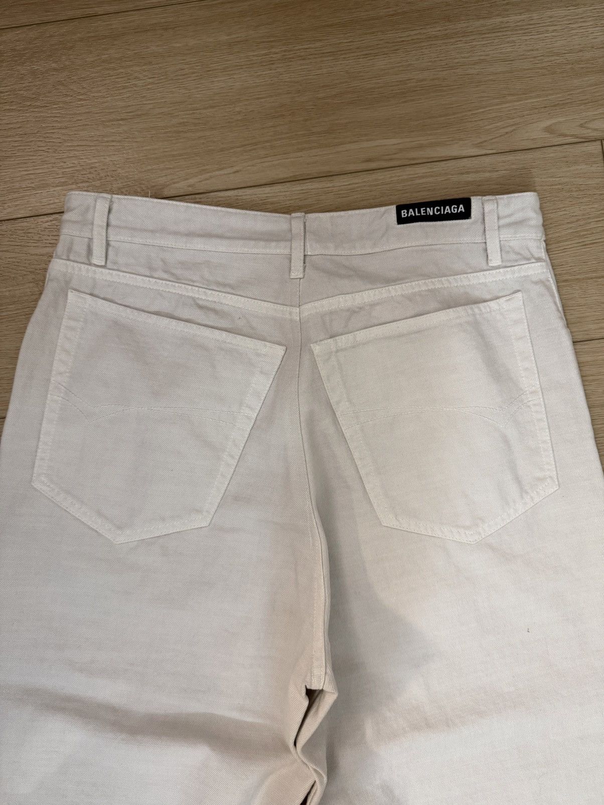 Balenciaga White Straight Fit Denim