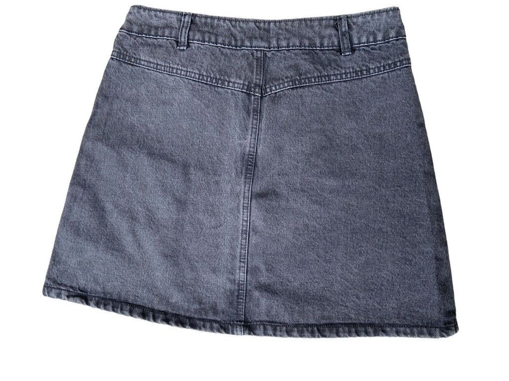 Pull & Bear Pull & Bear Black Denim Skirt 100% Cotton Size UK M NWT Size 27" / US 4 / IT 40 - 2 Thumbnail