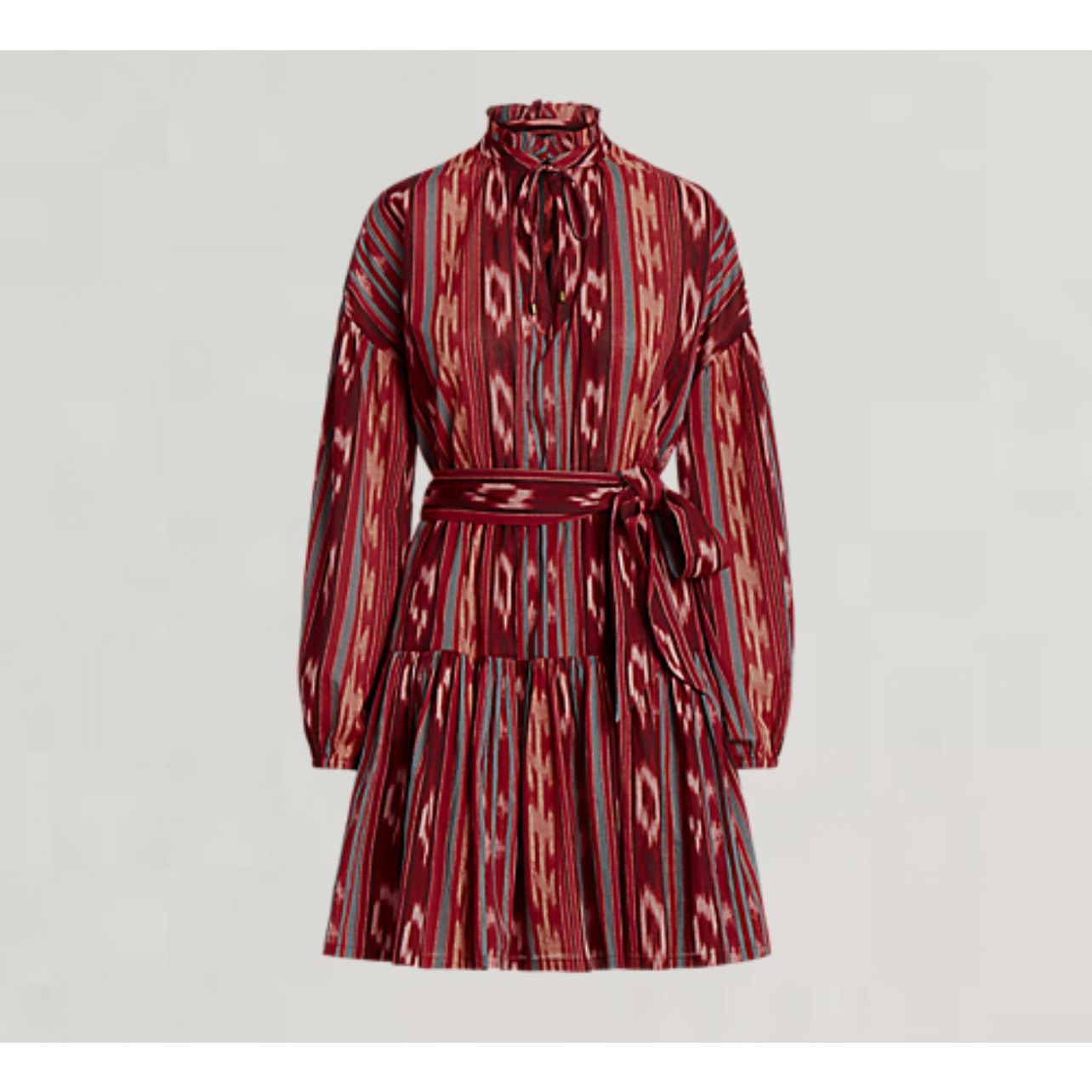 Lauren Ralph Lauren Lauren Ralph Lauren Geo-Stripe Belted Cotton Voile Dress Size XL / US 12-14 / IT 48-50 - 5 Thumbnail