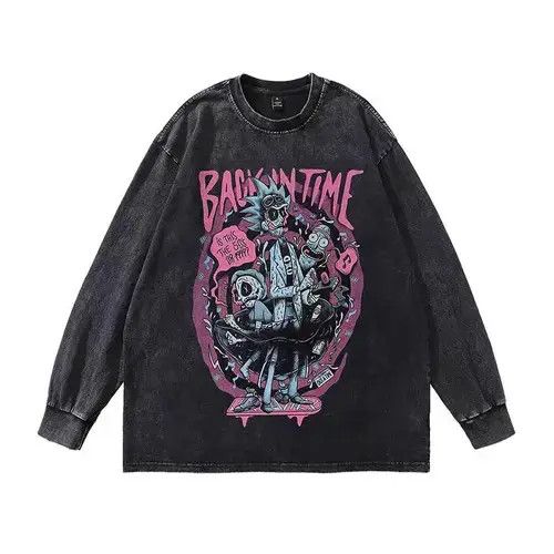 VIBE Street Vintage Hip Hop Printed Washed Long Sleeve T-Shirt Size US XL / EU 56 / 4 - 8 Thumbnail