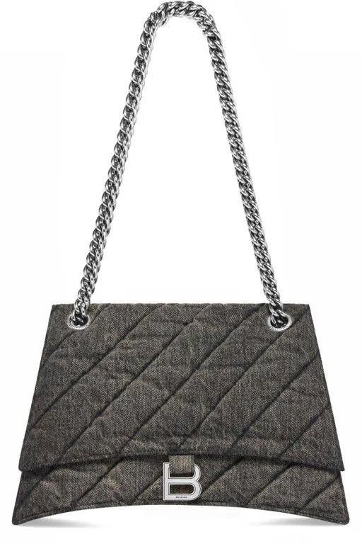 Balenciaga o1mt1gz0824 Size: OS / Crush Large Chain Bag Quilted Grey Size ONE SIZE - 1 Thumbnail