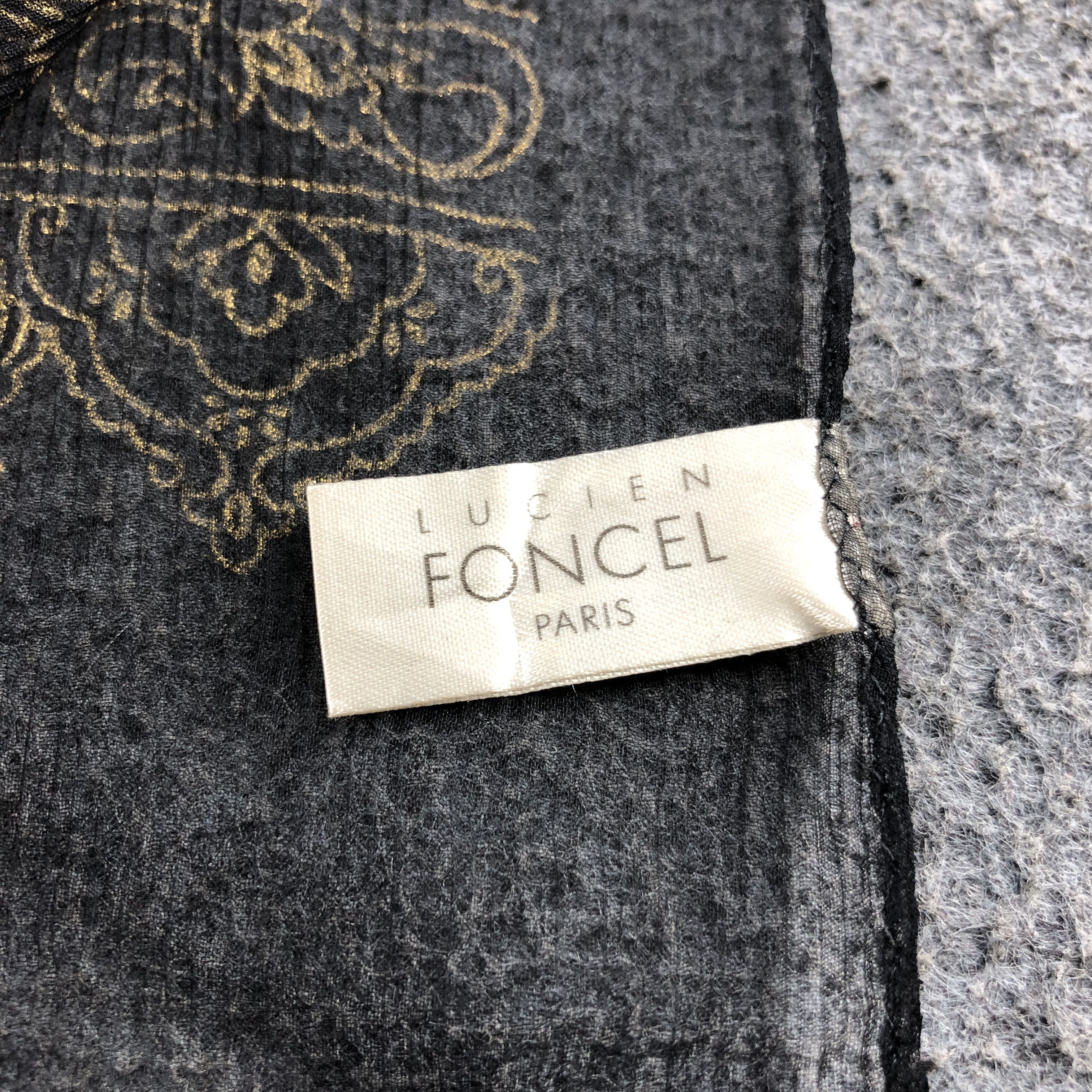 Vintage Lucien Foncel Luxury Silk Stole Silk Scarf M1091 Size ONE SIZE - 5 Thumbnail