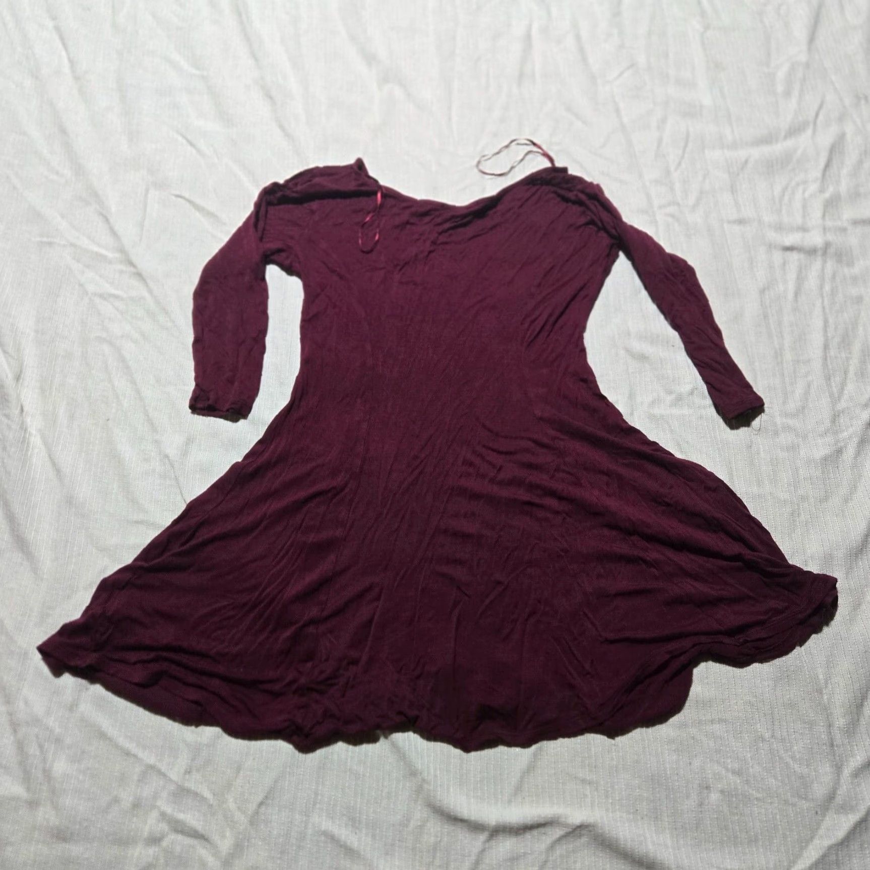 Vintage Ambiance Women's Plum Purple Long Sleeve Sheath Dress Small Size S / US 4 / IT 40 - 7 Thumbnail