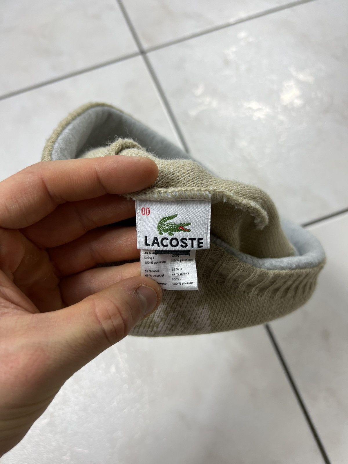 Lacoste Vintage Lacoste y2k big logo crocodile knit beanie hat drill Size ONE SIZE - 13 Thumbnail