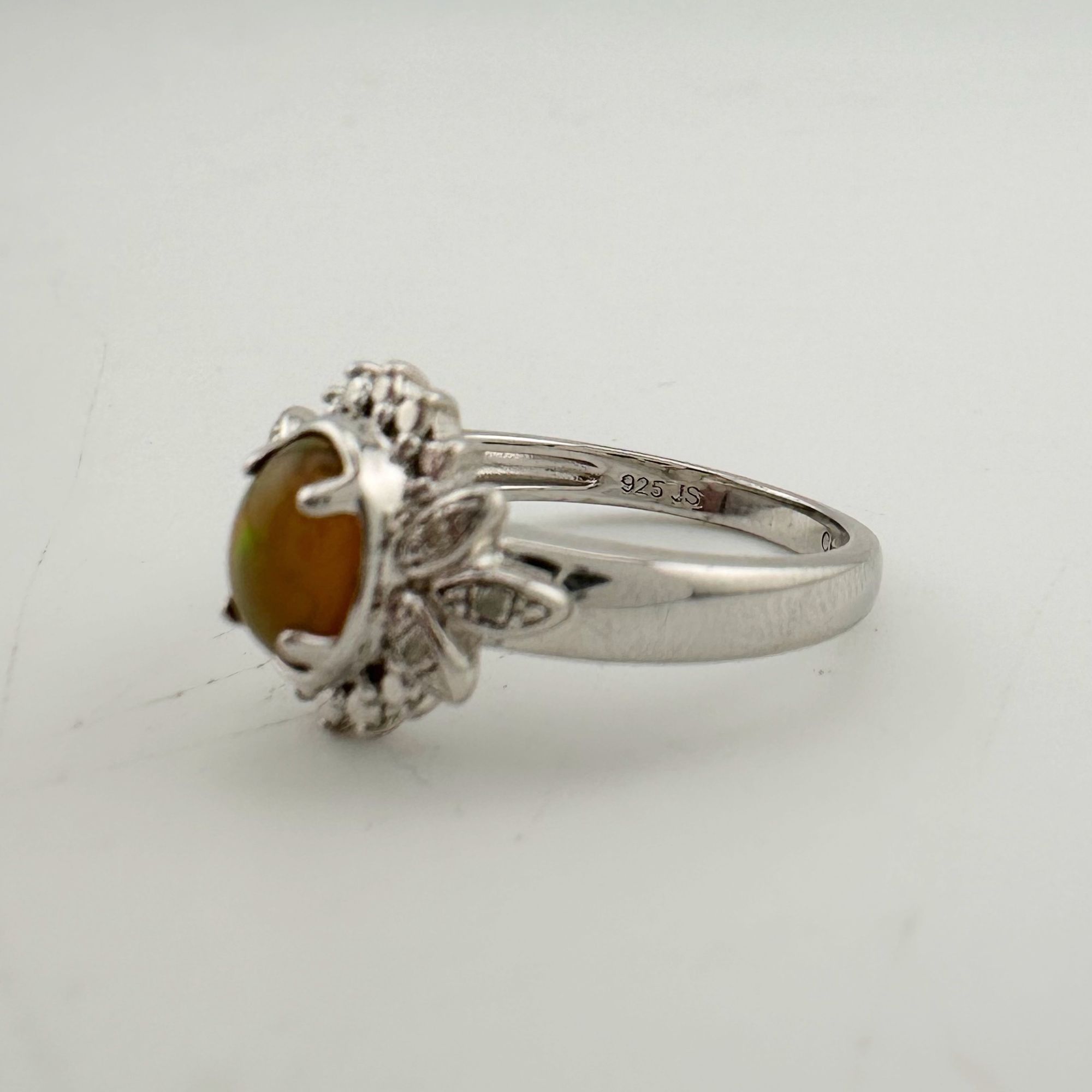 Other Natural Cabochon Australian Opal Ring with Small Diamond Si Size ONE SIZE - 10 Thumbnail