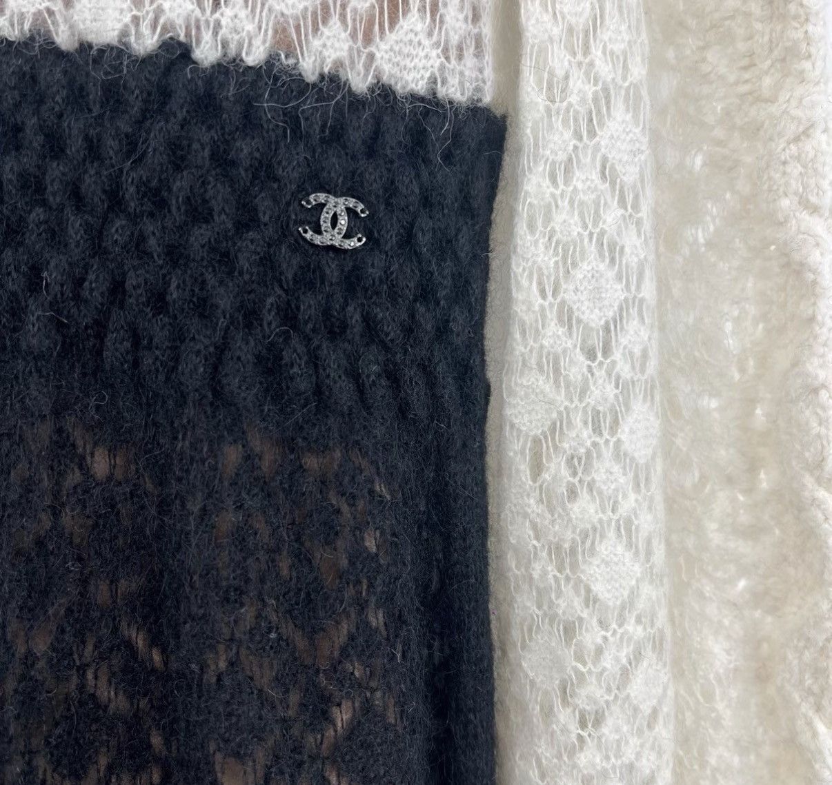 Chanel Chanel Black & White Color Block Hollow Knit Dress K12 Size XS / US 0-2 / IT 36-38 - 7 Thumbnail